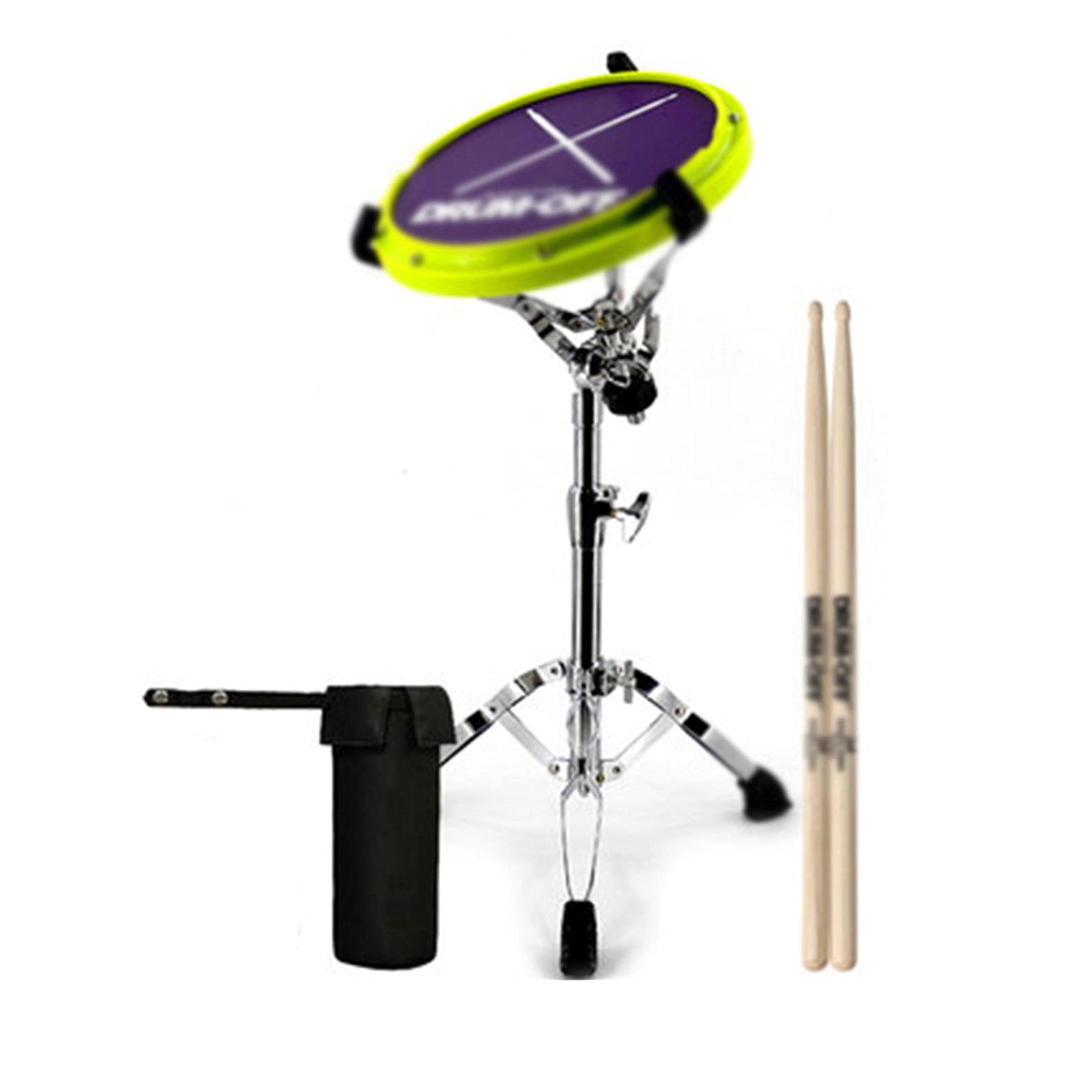 12 Inch Electronic Practice Drum Kit with Mute Pads for Beginners - Portable Drum Set with Metronome & Percussion Board (Yellow) - Perfect for Home Practice, Studio Sessions & Silent Rehearsals