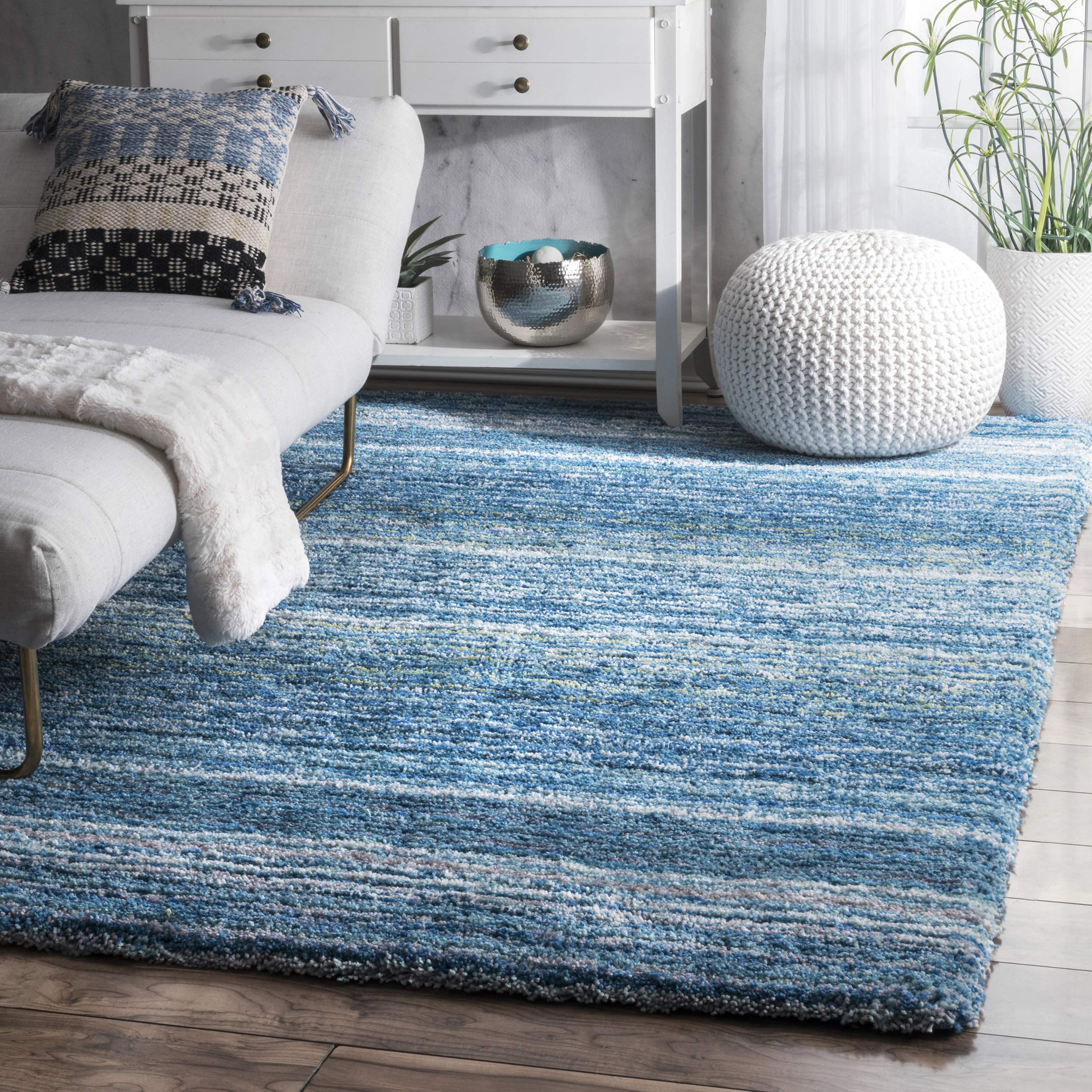 nuLOOM Drey Striped Shag Area Rug - Soft Plush Shaggy Rug for Living Room, Bedroom & Nursery - Cozy Home Decor for Modern Spaces