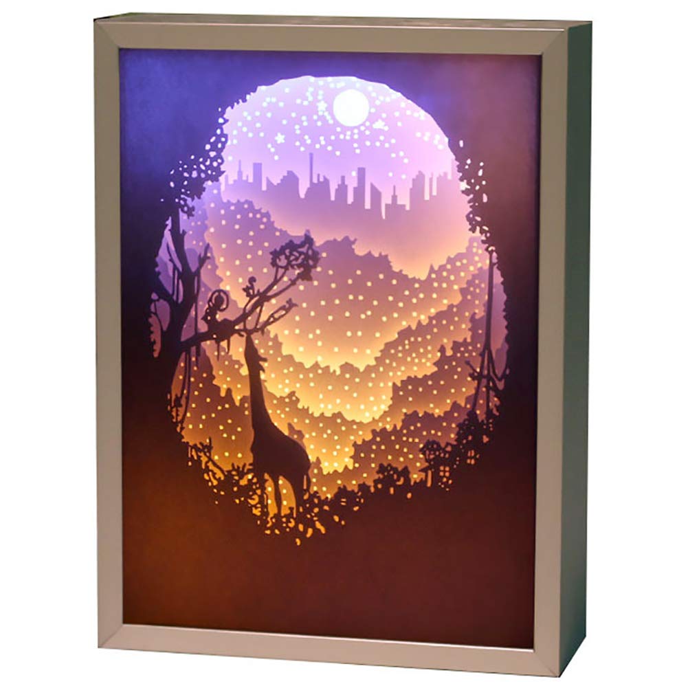3D Paper Carving Lamp - Handmade Papercut Light Box with Warm LED, Romantic Atmosphere Night Light for Nursery, Bedroom, Holiday Party Decor | Perfect Gift for Valentine's Day, Wedding & Home Decoration