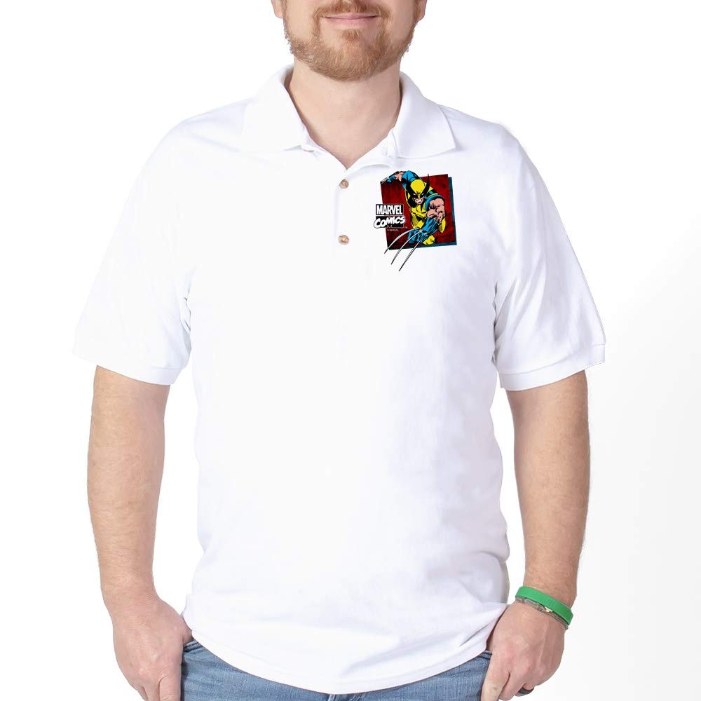Wolverine Square Golf Shirt - Men's Performance Polo for Golf & Casual Wear - Moisture Wicking & UV Protection - Perfect for Golf Courses, Club Events & Outdoor Activities