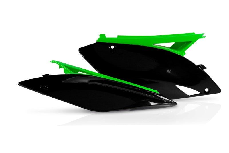Acerbis 09-12 Kawasaki KX250F KX450F Side Panels - Black & Green Replacement Parts for Off-Road Motorcycle Racing & Trail Riding
