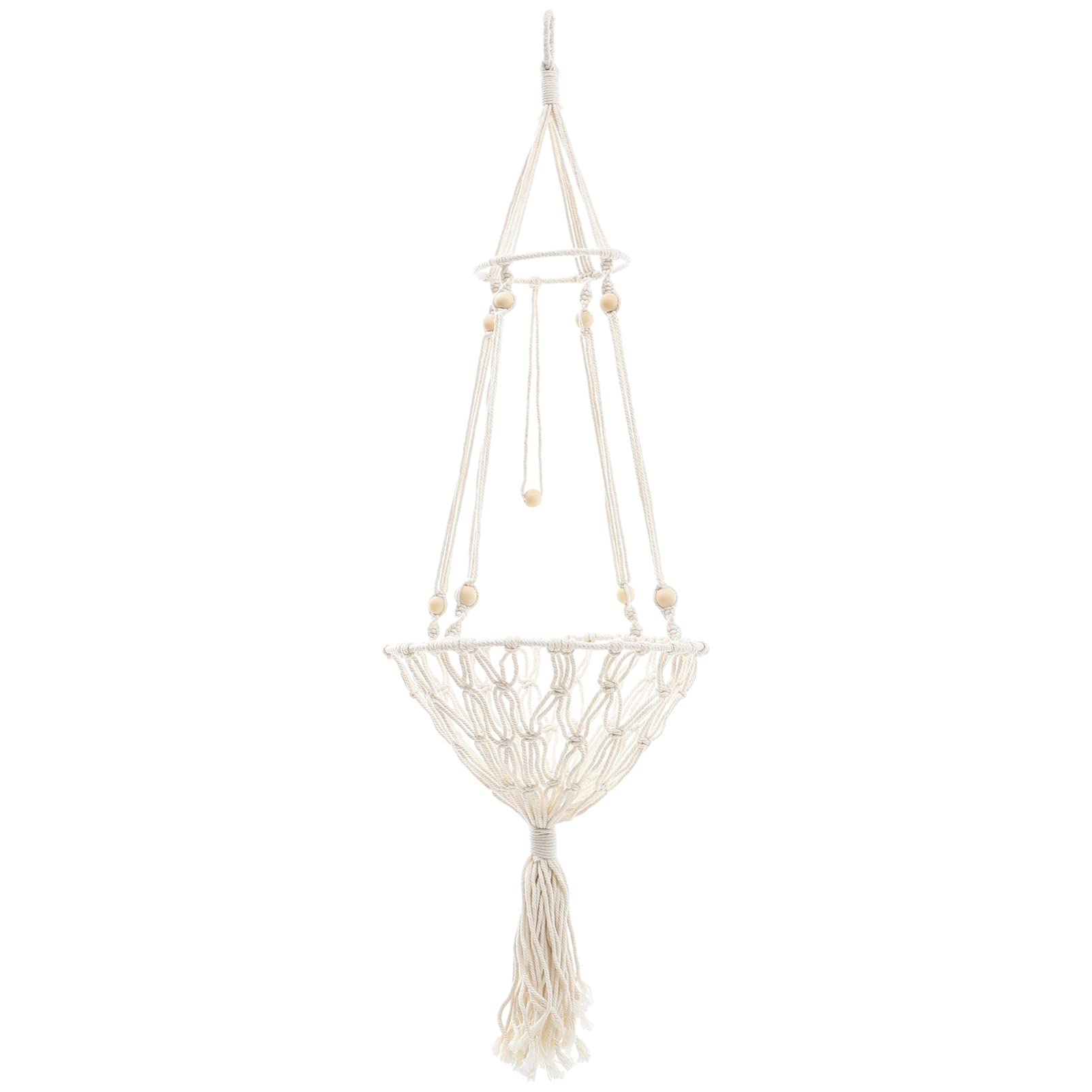Macrame Cat Hammock - Handwoven Bohemian Cat Bed & Window Perch for Indoor Cats - Floating Cat Swing with Plant Pot Hanger - Cozy Sleeping Spot & Boho Home Decor (Khaki) - Perfect for Sunny Windows & Small Spaces