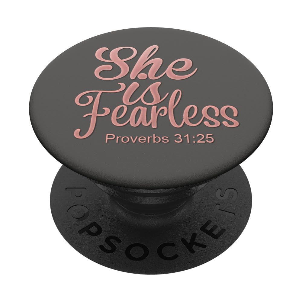 Light Pink Bible Verse Motivational Phone Grip - Space Gray PopSockets Adhesive PopGrip for Daily Inspiration & Secure Phone Handling