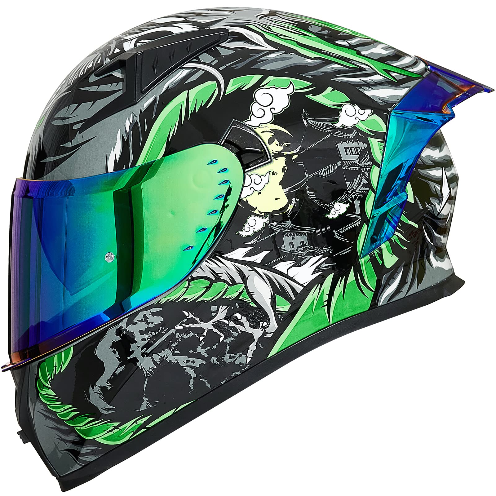 **ILM Z501 Full Face Motorcycle Helmet DOT Certified - Pinlock Compatible, Clear & Tinted Visors, Fins - Street Bike & Motocross Riding for Safety & Comfort**    *(Perfect for Commuting, Racing, and Adventure Motorcycling - Enhanced Visibility & Protection for All Weather Conditions)*