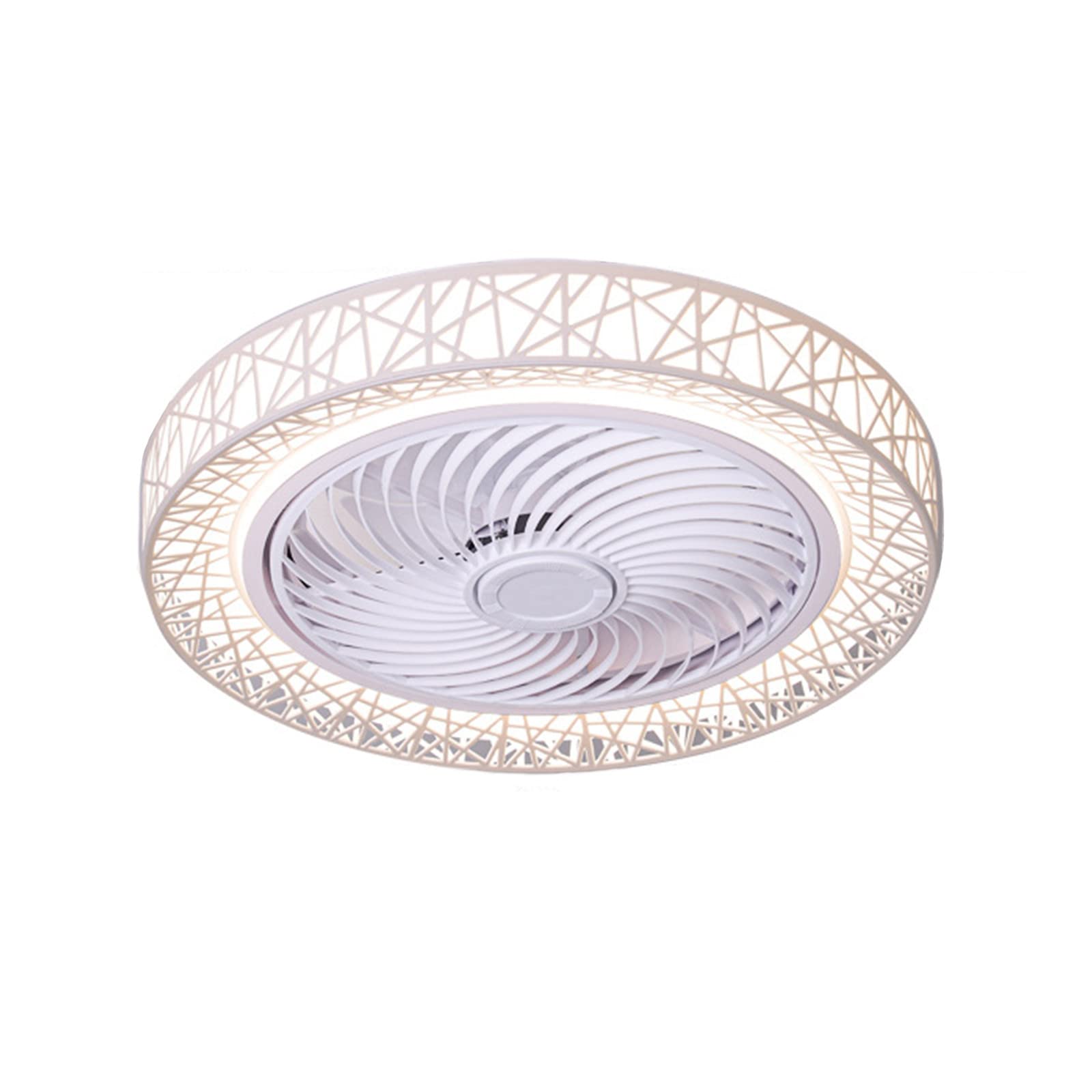 **Invisible Ceiling Fan with LED Lights - Dimmable Remote Control, 3 Color Lighting Modes, 110V Semi Flush Mount Low Profile - Perfect for Bedroom, Living Room, Kitchen (White) - Ideal for Modern Home Cooling and Stylish Lighting**