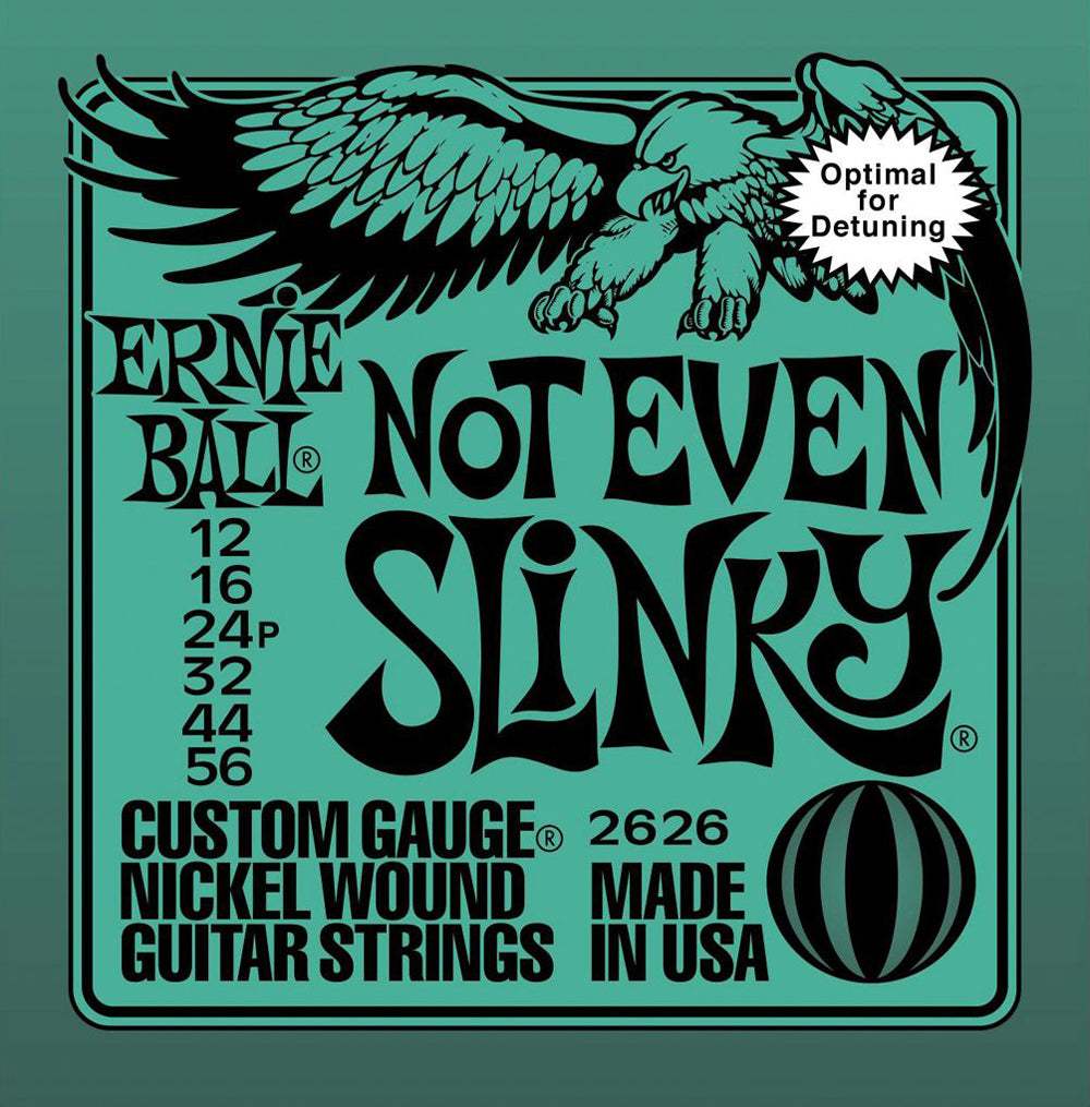 Ernie Ball Not Even Slinky Nickel Wound Electric Guitar Strings - Perfect for Heavy Gauge Rock & Metal Riffs