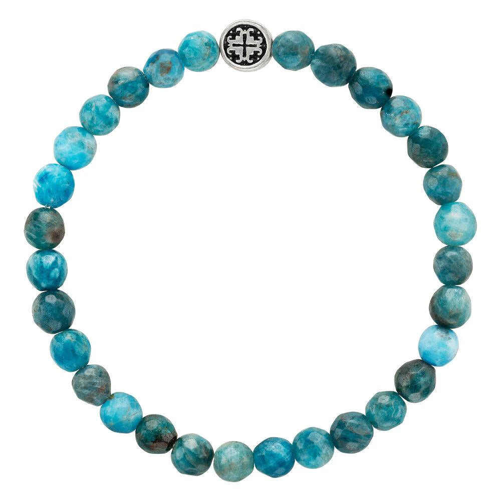 Blue Apatite Healing Bracelet for Women - Mala Beads & Mantra Meditation Jewelry - Perfect for Yoga, Chakra Balancing & Spiritual Protection