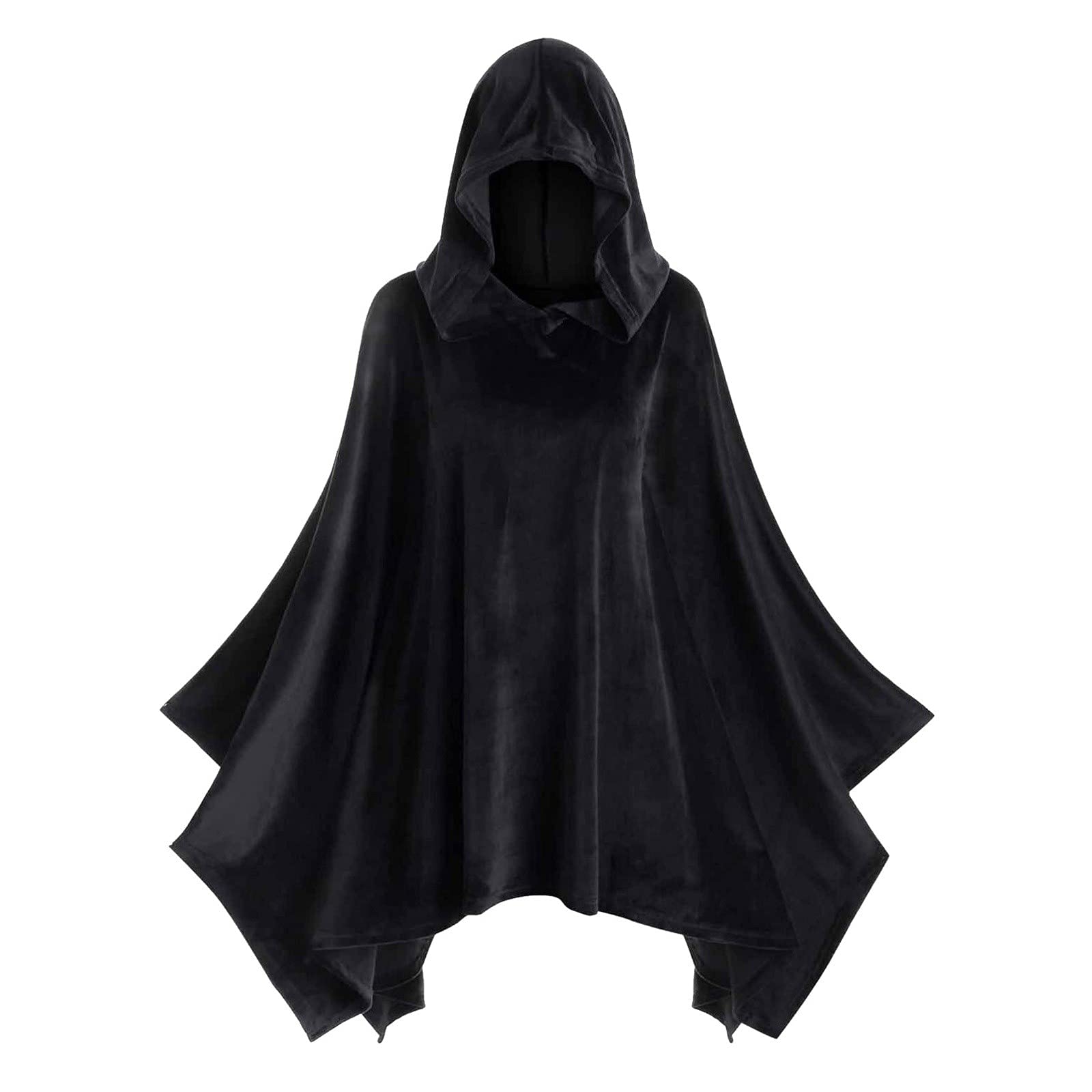 Vintage Hooded Cape Cloak for Women - Halloween Costume, Gothic Fashion Hoodie Dress with Zipper - Perfect for Cosplay, Parties & Cold Weather Outfits