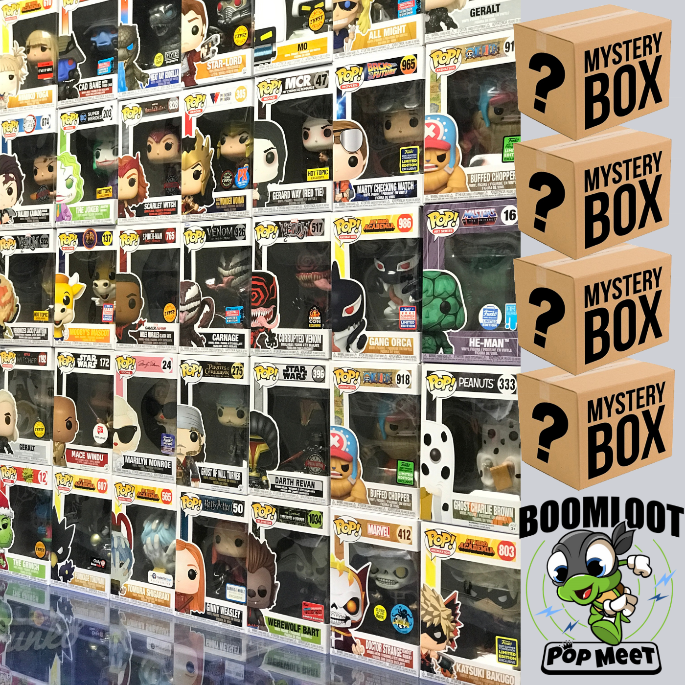 BoomLoot Popmeet Mystery Boombox - 1 Random Pop Figure per Box - Perfect for Collectors, Gifts & Surprise Unboxing Fun