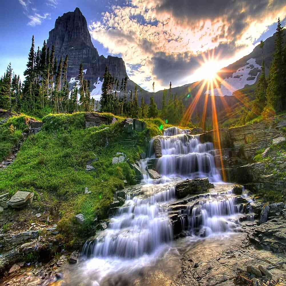 GladsBuy 10x10ft Mountain Stream Photography Backdrop - Nature Scenery for Studio Shoots