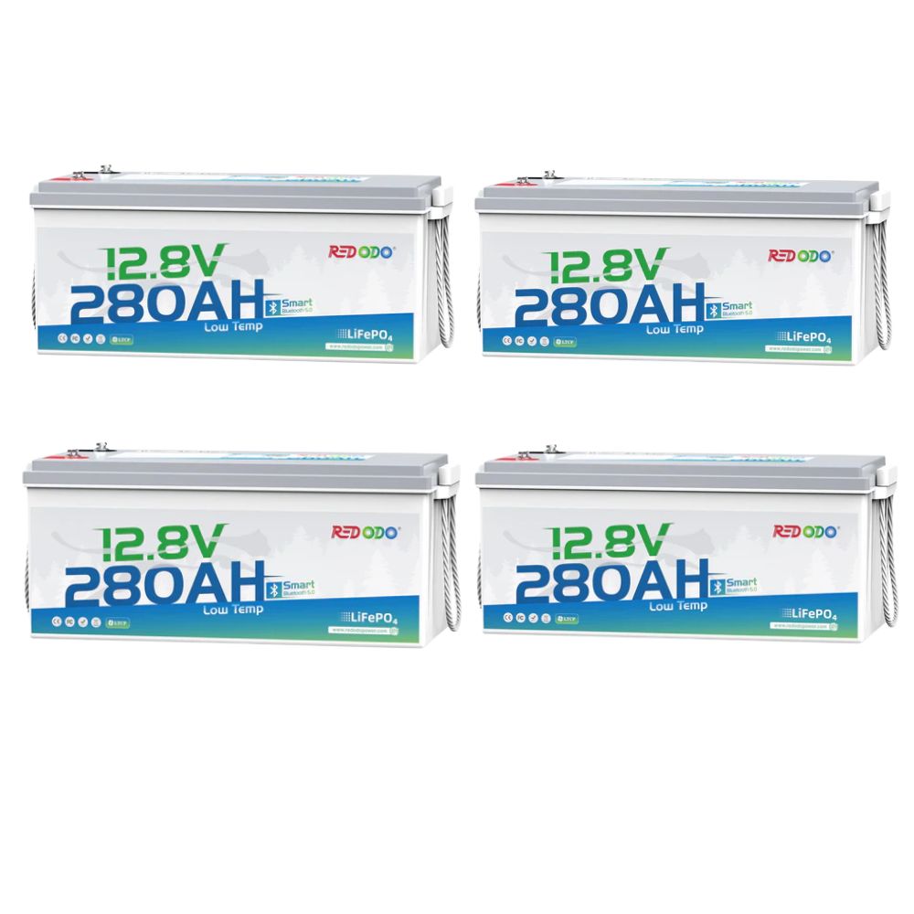Redodo 12V 280Ah Deep Cycle Lithium Battery with Bluetooth & Low Temperature Protection - Perfect for RV, Marine, Solar Power Systems, Off-Grid Living & Emergency Backup Power
