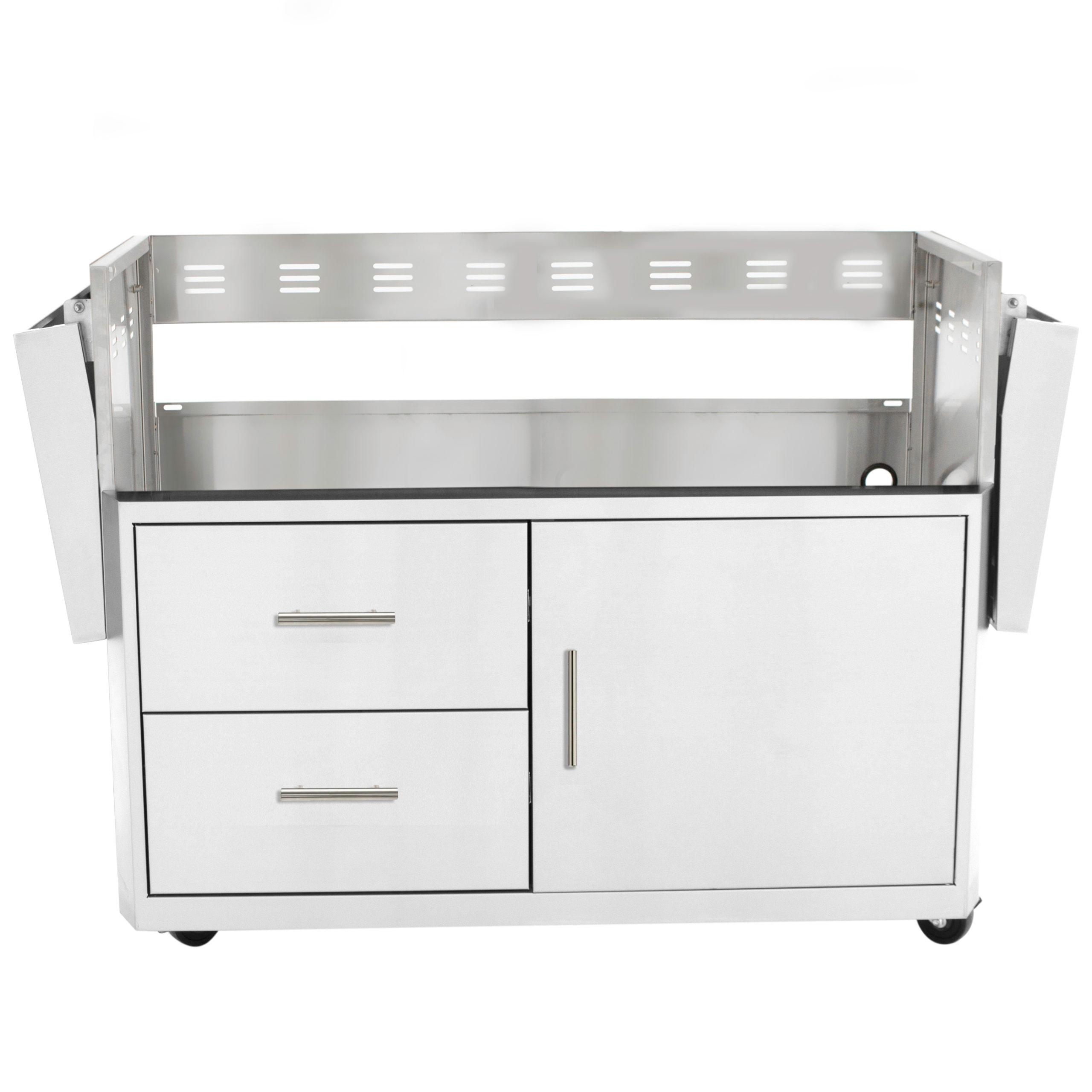 Blaze 44-Inch 4-Burner Professional Gas Grill Cart with Stainless Steel Construction - Perfect for Backyard BBQs, Outdoor Cooking & Patio Entertaining