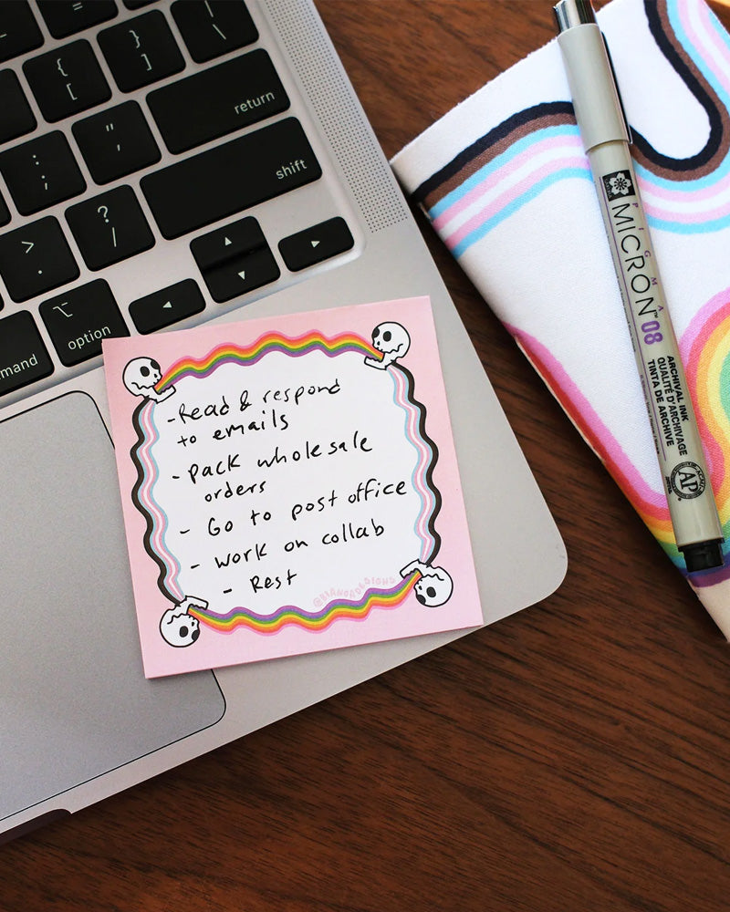 Queerie & Eerie Small Sticky Notes - Cute Ghost Design Memo Pads for Office, School, Home Organization - Perfect for Halloween Decor, Planner Notes & Gift Giving