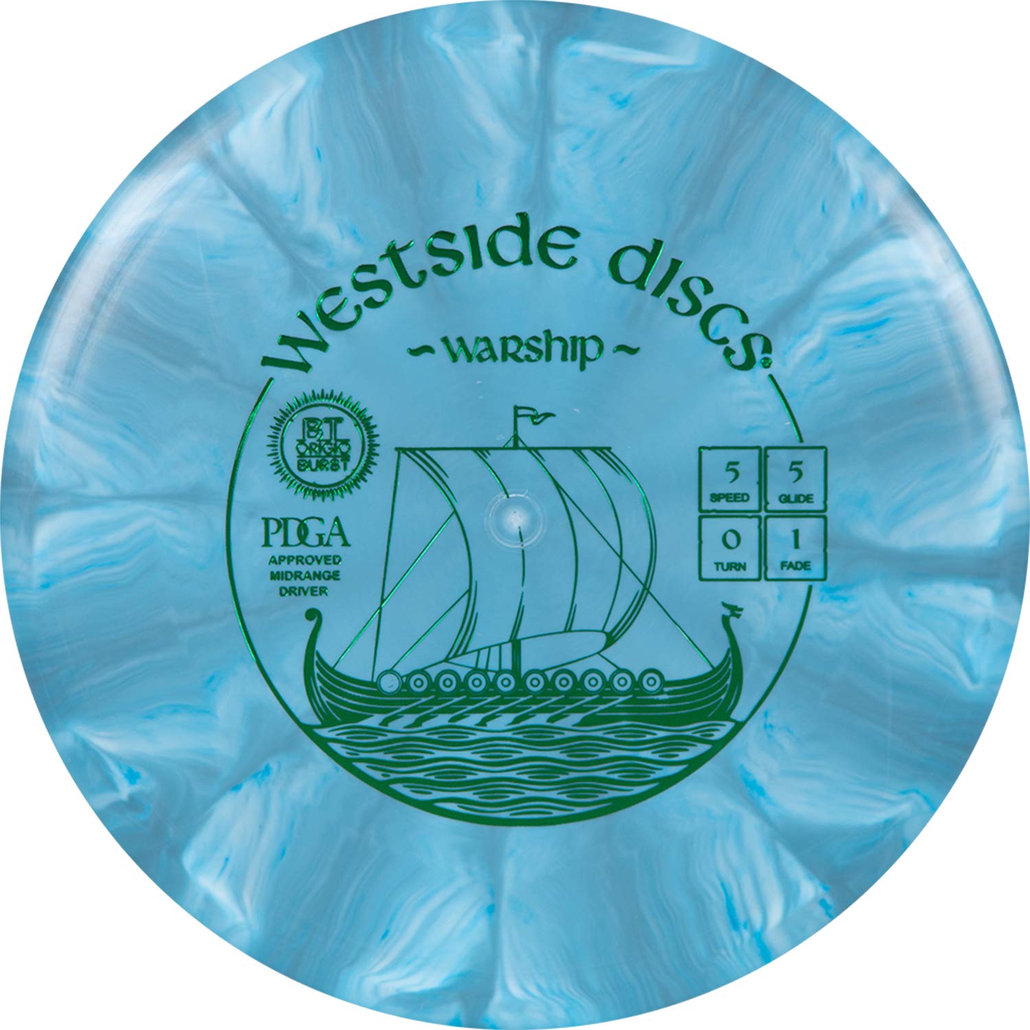 Westside Discs Origio Burst Warship Midrange Disc Golf Driver | Straight Flying & Controllable Frisbee Golf Disc for All Skill Levels | Tournament & Casual Play | Stamp Colors Vary | Perfect for Fairway Shots and Approach Plays