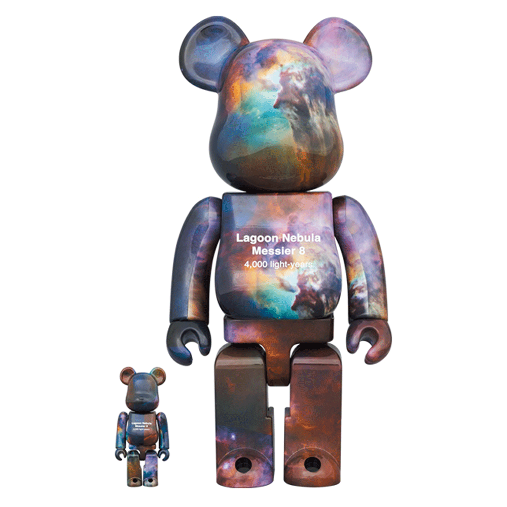 BEARBRICK HUBBLE SPACE TELESCOPE Lagoon Nebula (Messier 8) 100% & 400% Collectible Figure - Perfect for Space Enthusiasts & Home Decor