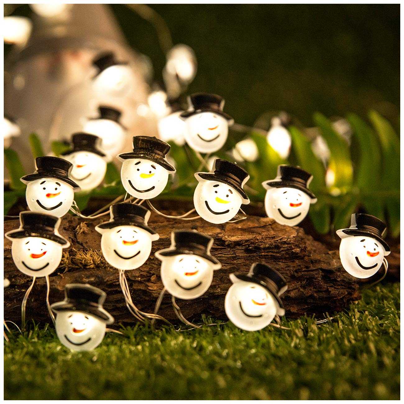 Onemore Snowman LED String Lights - 10FT 30LEDs Battery Operated Fairy Lights for Bedroom, Outdoor, Wedding, Nursery & Party Decor | Perfect for Kids Room, Patio Fence, Pictures & Holiday Decorations