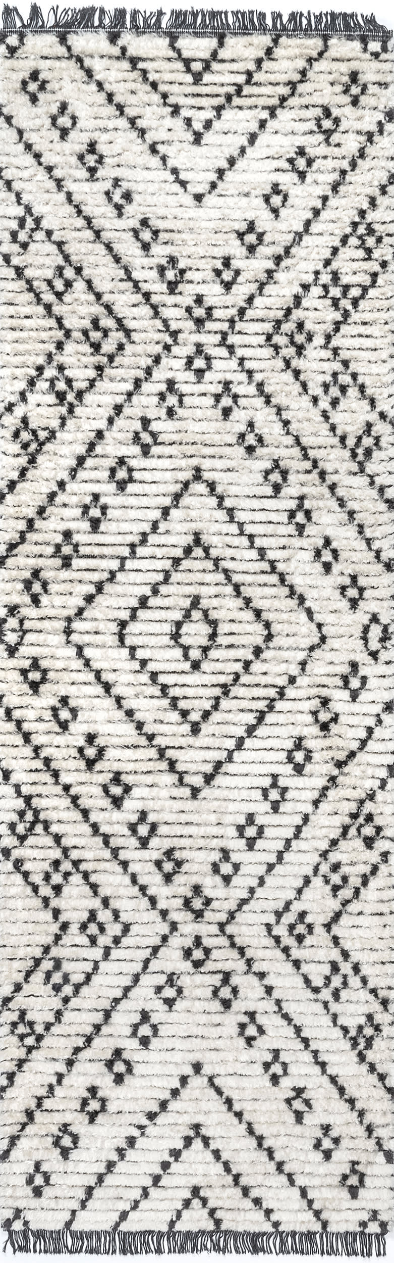 Aviana Diamond Fringed Area Rug - Soft Beige Bohemian Style Decorative Carpet for Living Room, Bedroom & Nursery | Home Decor Essentials