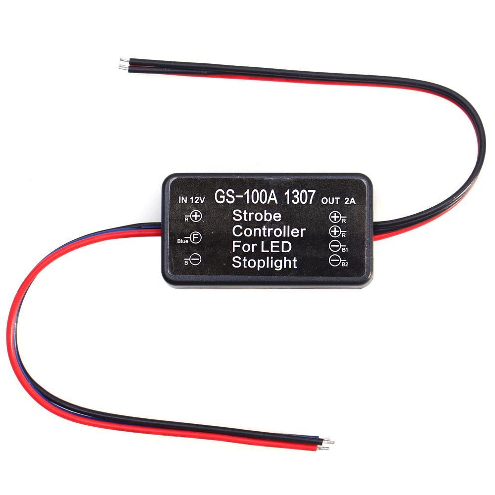 KIMISS GS-100A LED Brake Light Strobe Flash Controller Module for Cars, Trucks & Vehicles - Enhance Safety with Flashing Stop Lights for Night Driving & Emergency Situations