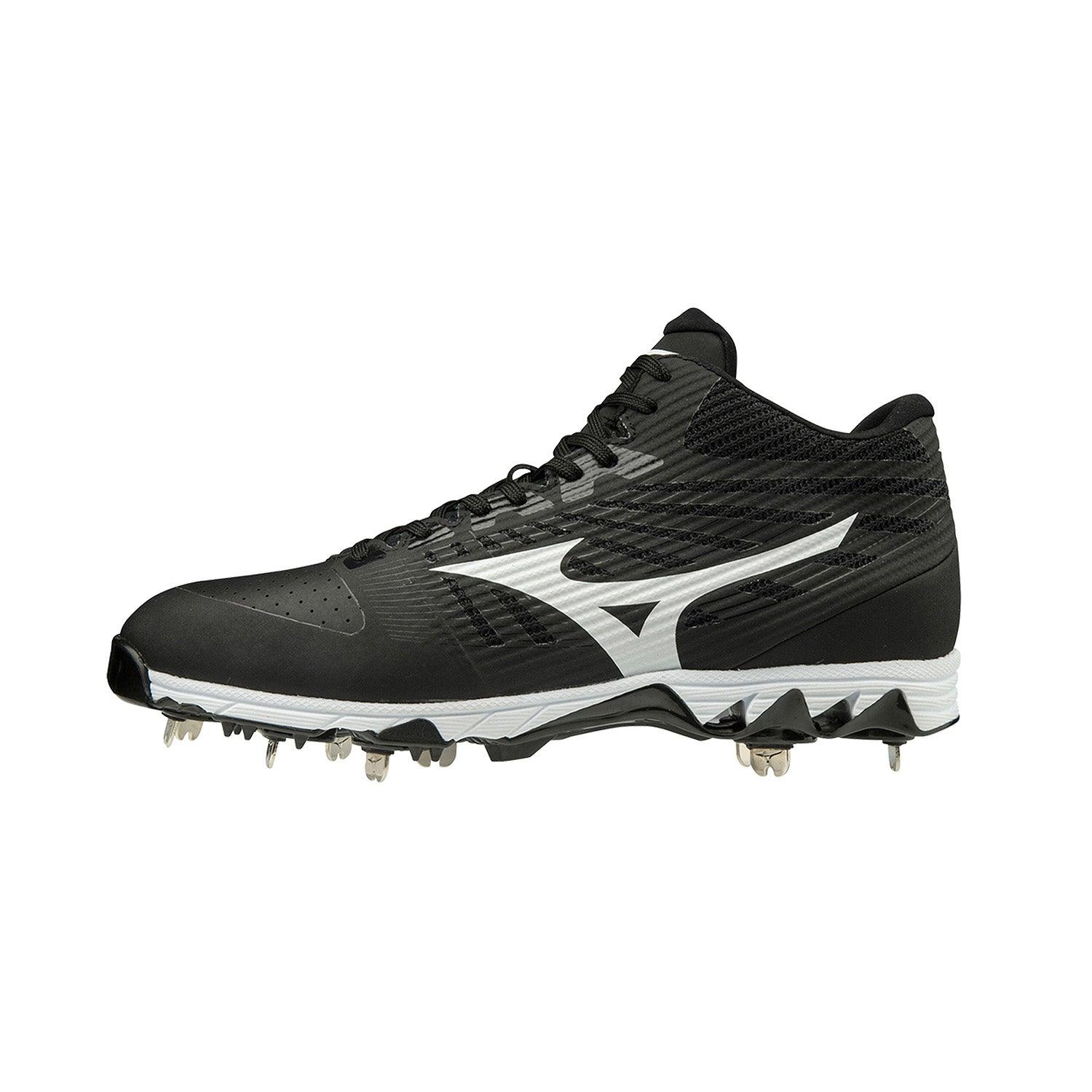 9 Spike Ambition Mid Metal Baseball Cleats for Men - Lightweight & Durable Baseball Shoes for Field & Training | Perfect for Baseball, Softball & Outdoor Sports