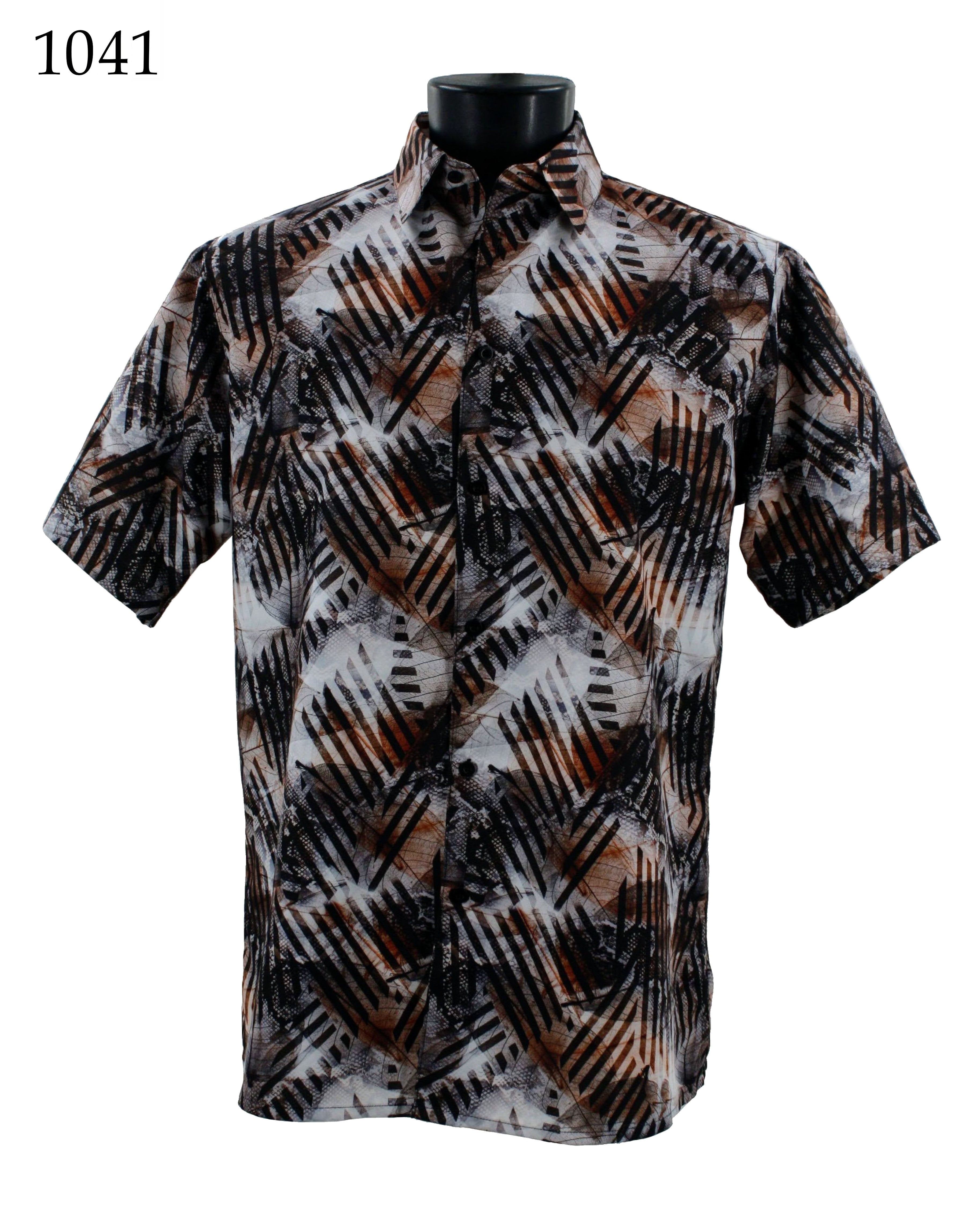 Bassiri Men's Casual Short Sleeve Shirt 1041 - Breathable Cotton Comfort Fit for Summer, Outdoor, Travel & Work