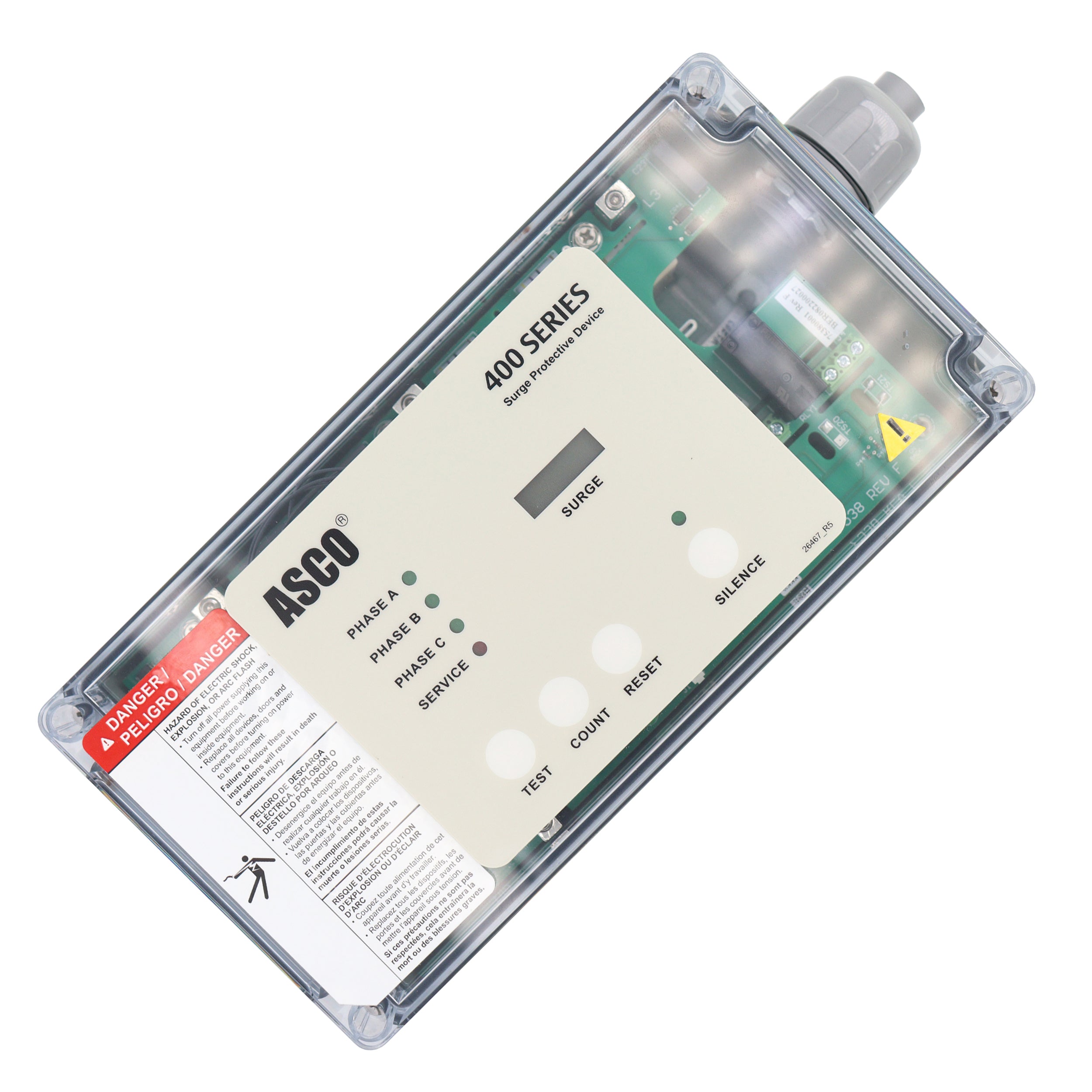 ASCO 440120YP10ACCJ20 Type 2 SPD Surge Protective Device, 20KA, 120/220V, 3Y 4W+G - Industrial & Commercial Electrical Protection for HVAC, Motors, and Sensitive Equipment