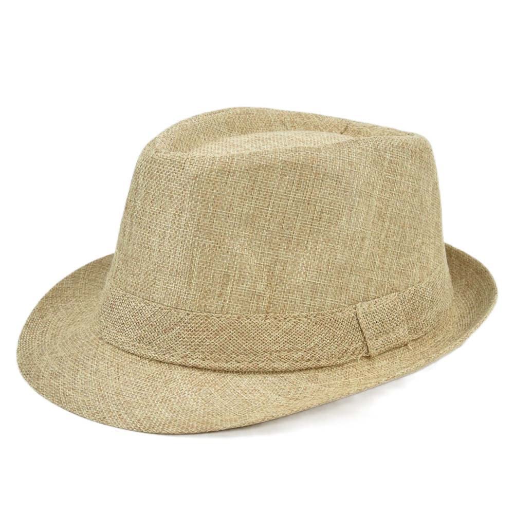 Stylish Summer Linen Fedora Hat with Short Brim - Lightweight Cuban Sun Hat for Men & Women - Perfect for Beach, Travel, and Outdoor Activities