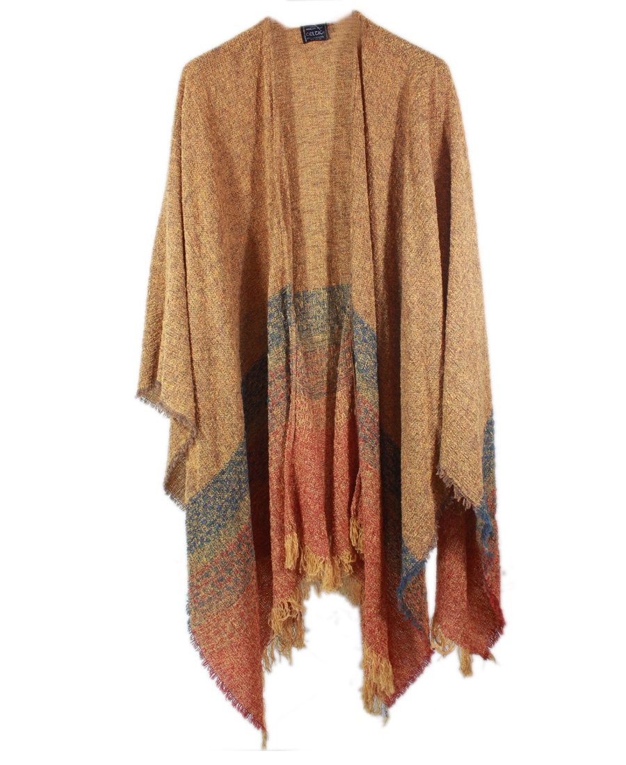 Authentic Irish Lambswool Ruana Wrap by Kerry Woollen Mills - Soft & Warm Shawl for Women - Perfect for Fall, Winter & Special Occasions