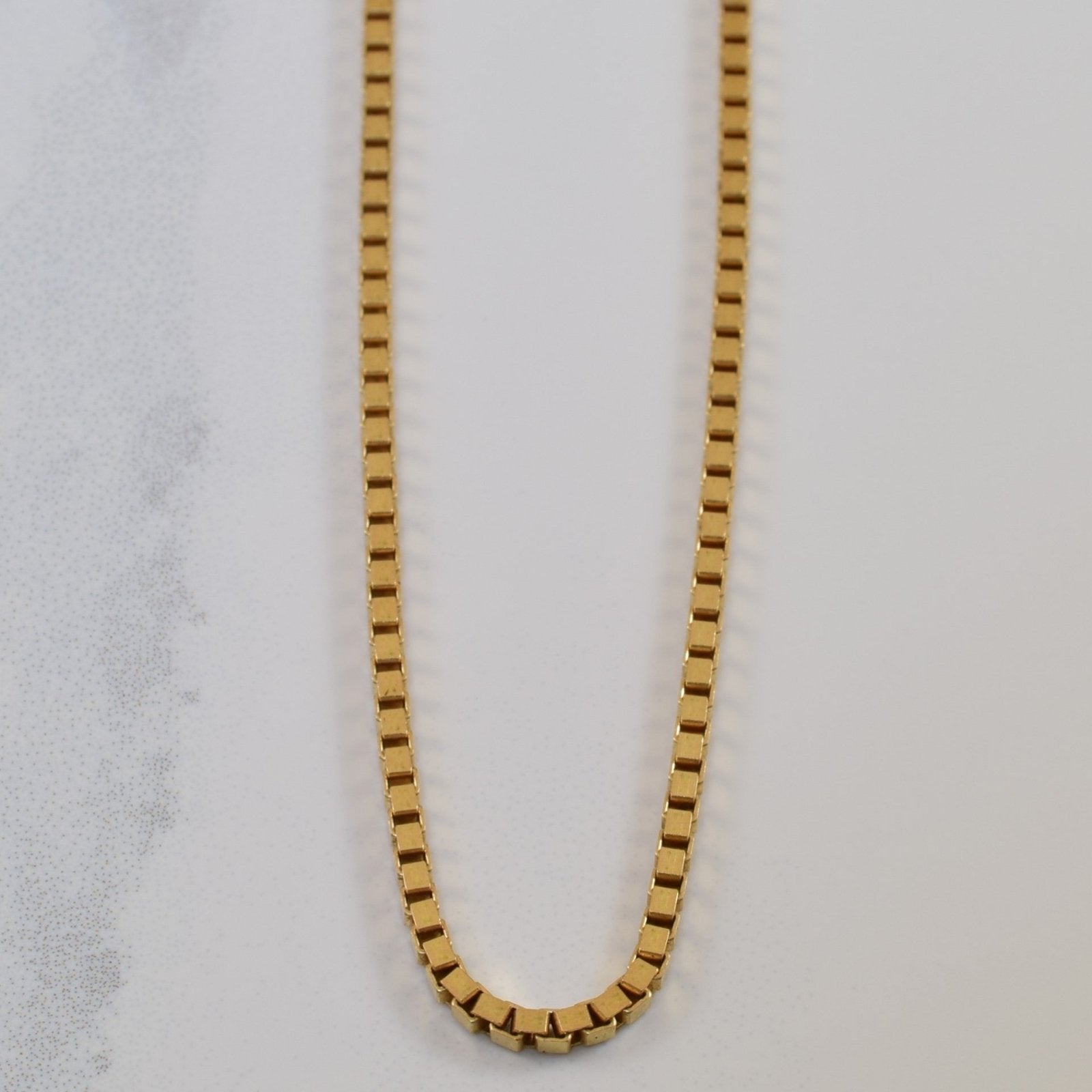 10K Yellow Gold Box Chain Necklace for Men & Women - 18.5 Inch Solid Gold Rope Chain - Perfect for Everyday Wear, Gifts & Special Occasions