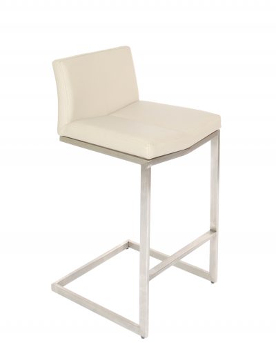 Modern Taupe Cee Stool - Adjustable Height Bar Stool with Comfortable Seat for Kitchen Island, Breakfast Nook & Home Office