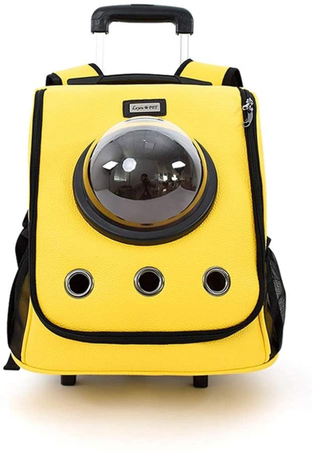 AGHH Pet Carrier Backpack - Foldable, Breathable & Spacious Travel Bag for Small to Medium Cats & Dogs | Perfect for Outdoor Adventures, Hiking & Airplane Travel (Yellow)