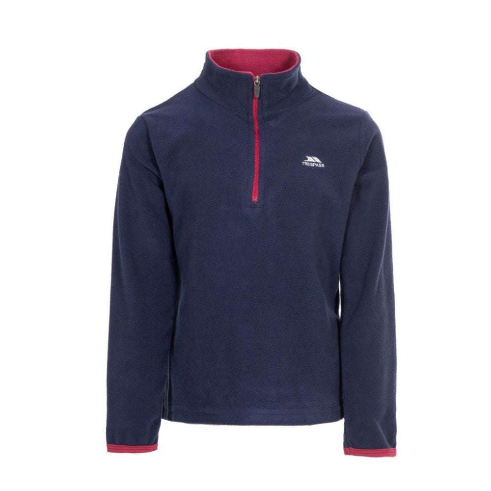 Trespass Sybil Girls' Microfleece Jacket - 100% Navy Blue | Warm & Cozy Winter Outerwear for Kids' Outdoor Activities