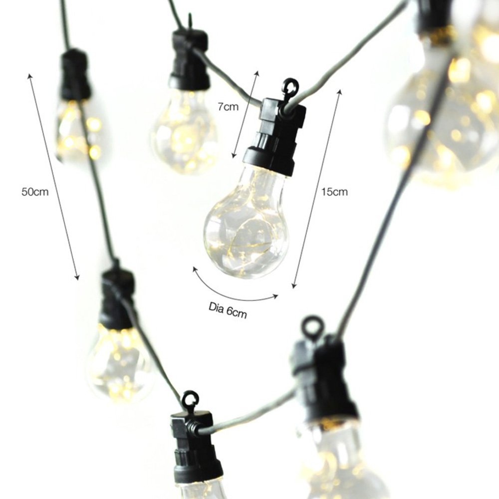 10-Pack Outdoor Festoon Lights - Waterproof LED String Lights for Patio, Garden, and Backyard Decor