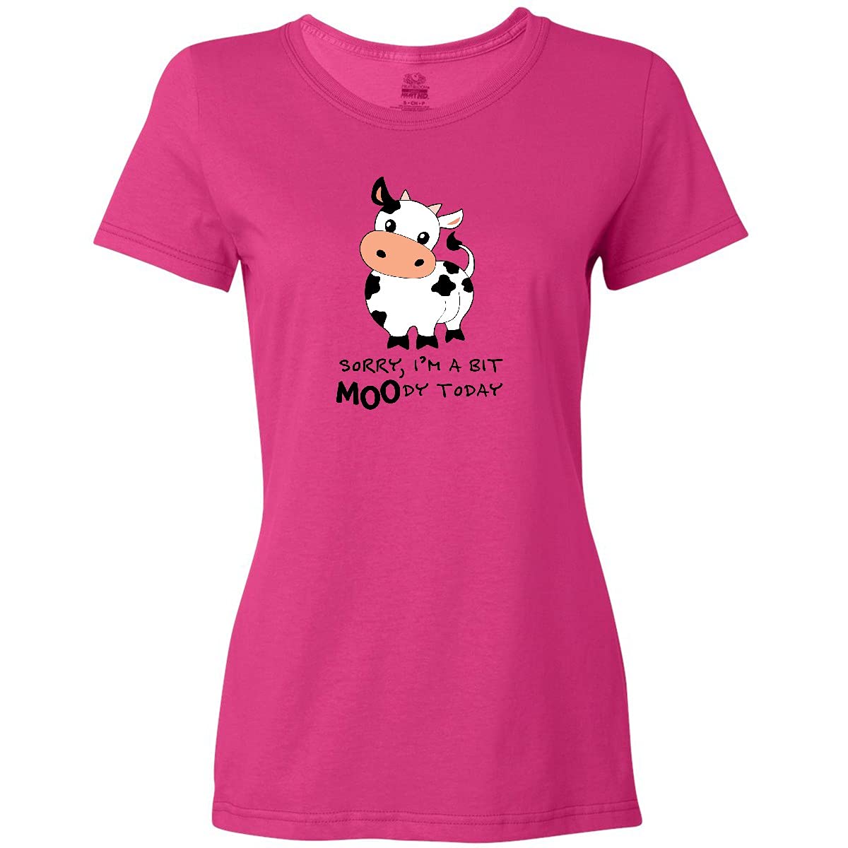 Inktastic Sorry, I'm a Bit Moody Today Funny Cow Pun Women's T-Shirt - Cute Graphic Tee for Casual Wear, Gifts & Cow Lovers