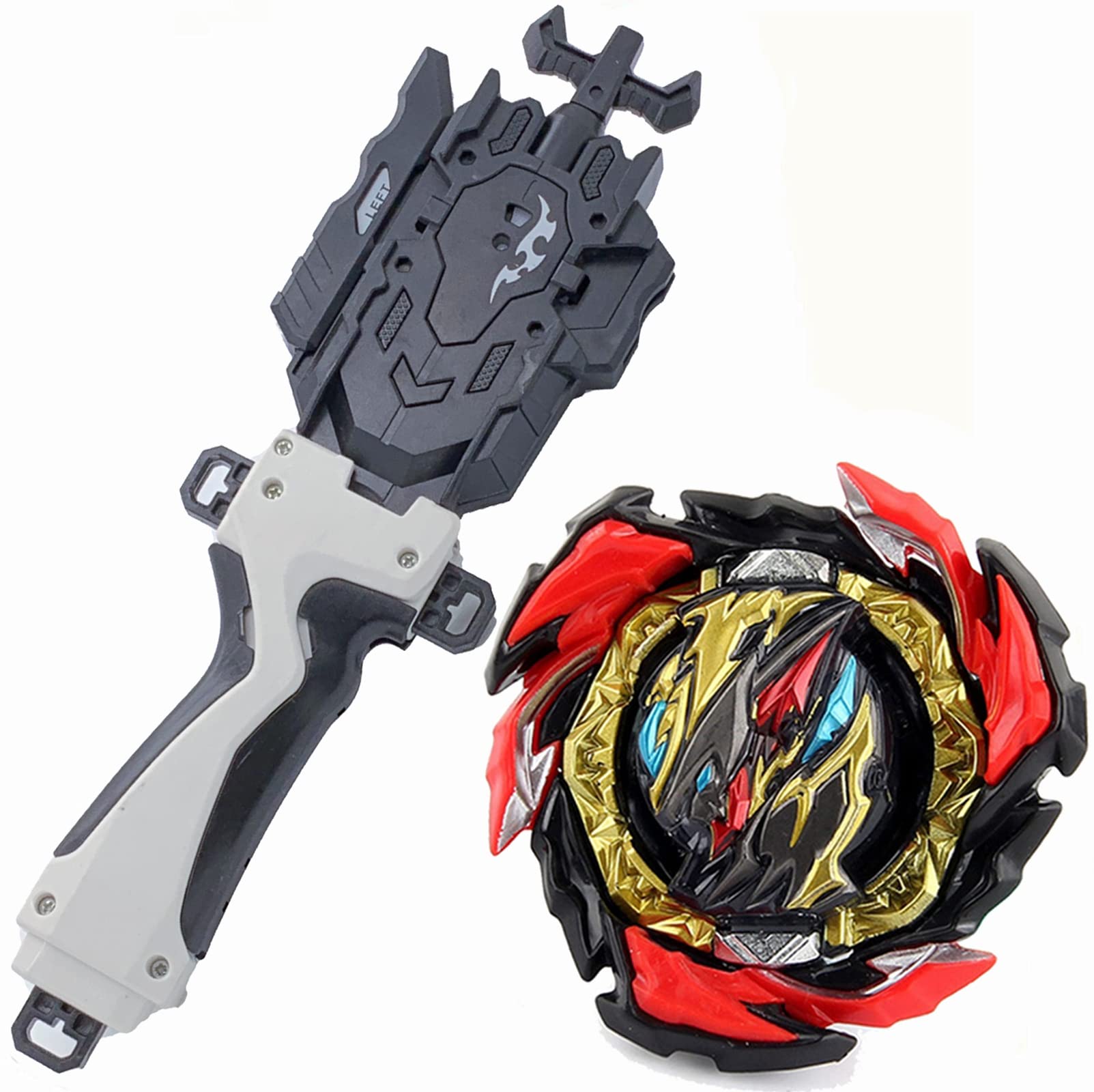 Dynamite Beyblade Burst Evolution Metal Fusion B-191 Dangerous Belial All Might-2 Battling Top Set with Left/Right Spin String Launcher & Grip - Perfect for Competitive Beyblade Tournaments and Kids' Battle Games