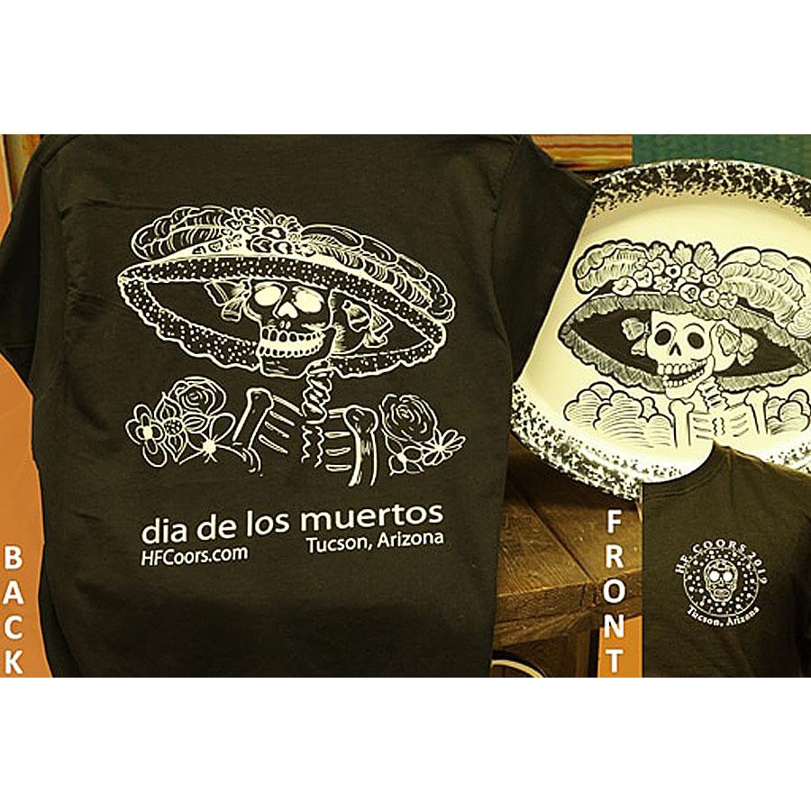 Katrina Day of the Dead T-Shirt - Mexican Sugar Skull Print Cotton Tee for Halloween, Dia de los Muertos Celebration & Gothic Fashion