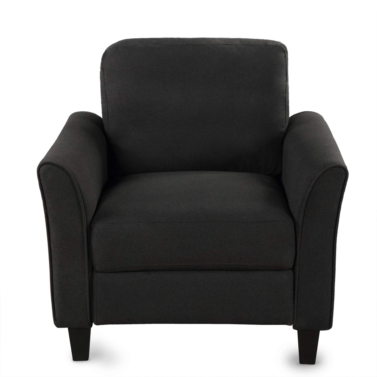 Modern Single Sofa with Armrest - Black Living Room Furniture for Small Spaces | Perfect for Apartments, Studios & Cozy Home Decor