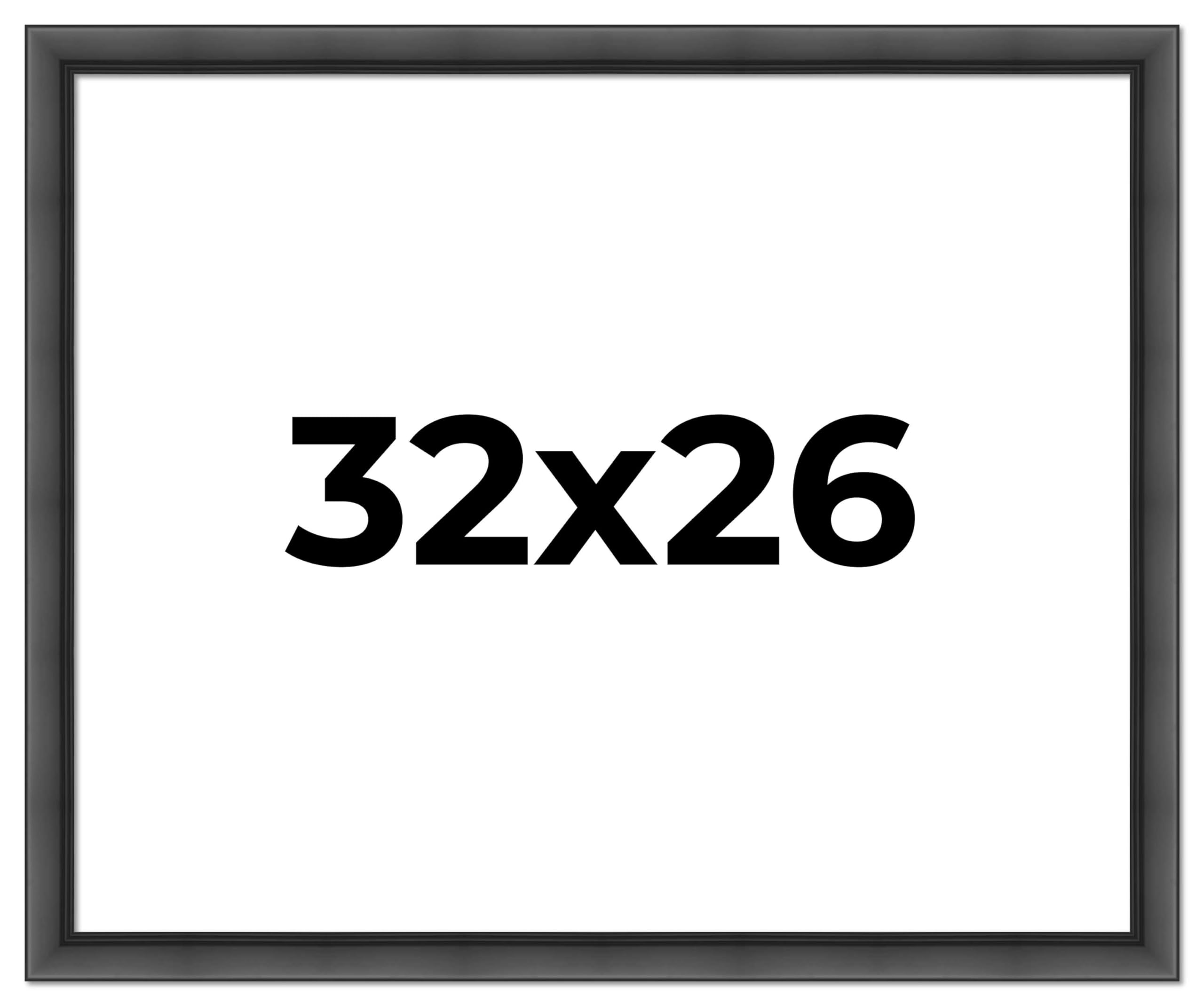 32x26 Black Modern Picture Frame - Shatterproof UV Acrylic Front & Acid-Free Foam Backing - Wall Hanging Wood Photo Frame for Family Portraits, Home Decor, Living Room & Office Display
