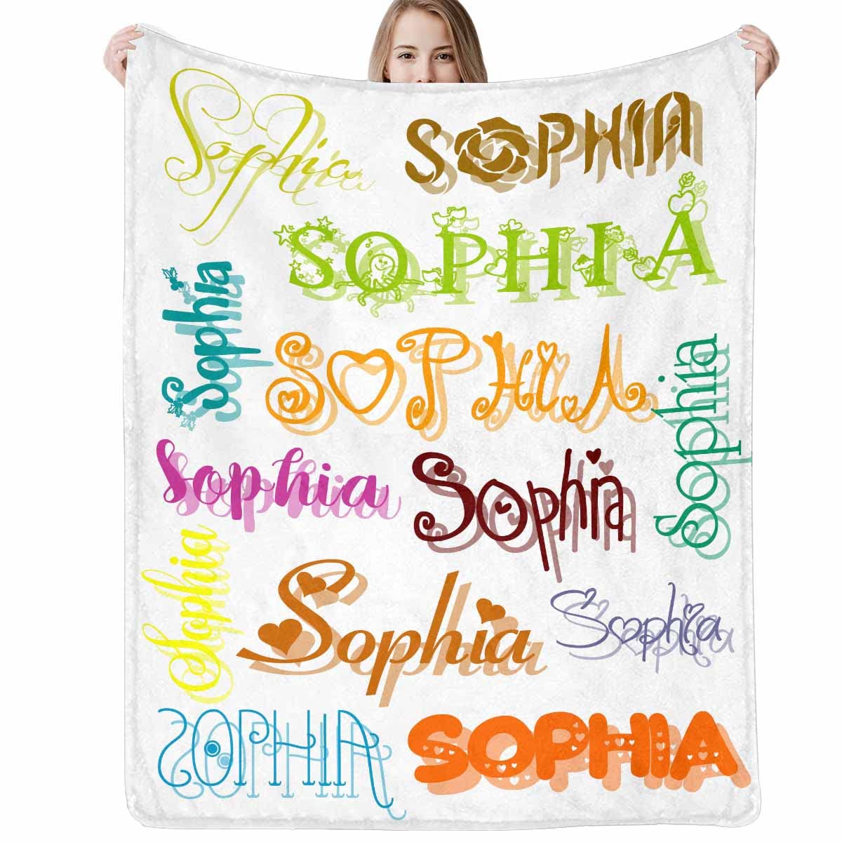 Personalized Name Blanket - Custom Flannel Throw Blanket for Valentine's Day Gifts (30