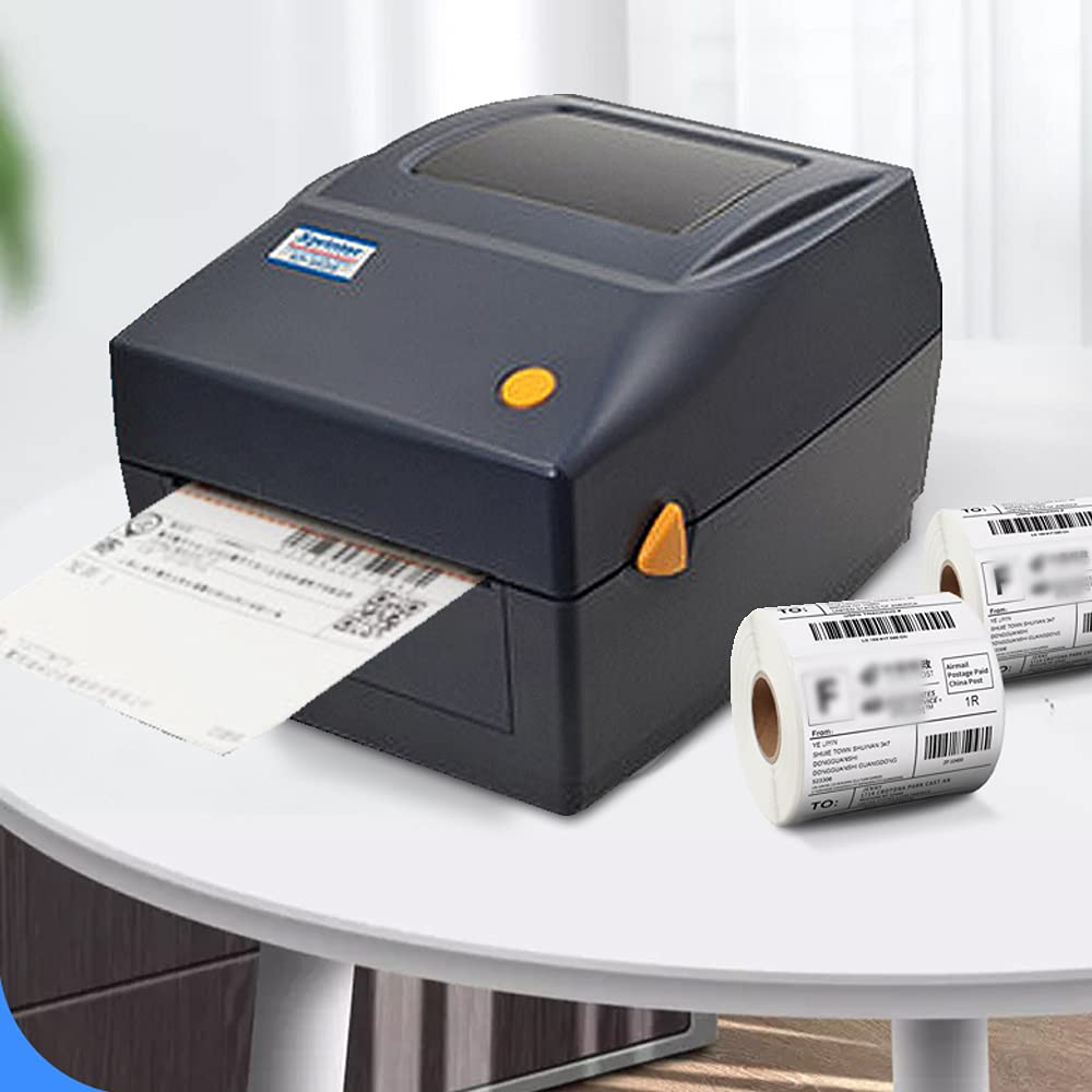 Gdrasuya10 4x6 Inch Portable Thermal Label Printer - USB Barcode Shipping Label Maker for Small Business, Warehouse & Home Office Use