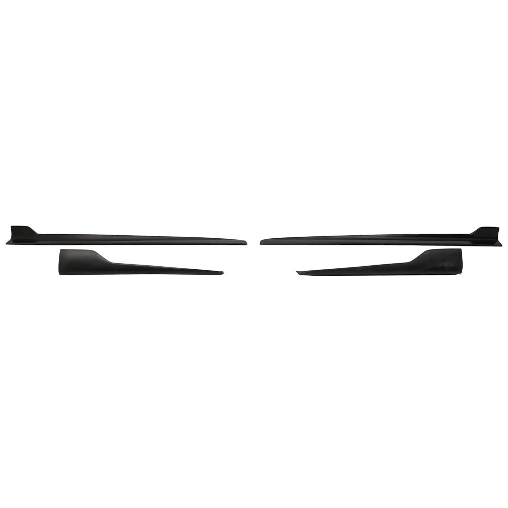 IKON MOTORSPORTS Side Skirts for 2006-2008 BMW E90 3 Series - Black PP Rocker Panel Molding, Air Dam & Bumper Lip Splitter | Perfect for Car Upgrades & Street Racing Style Enhancement