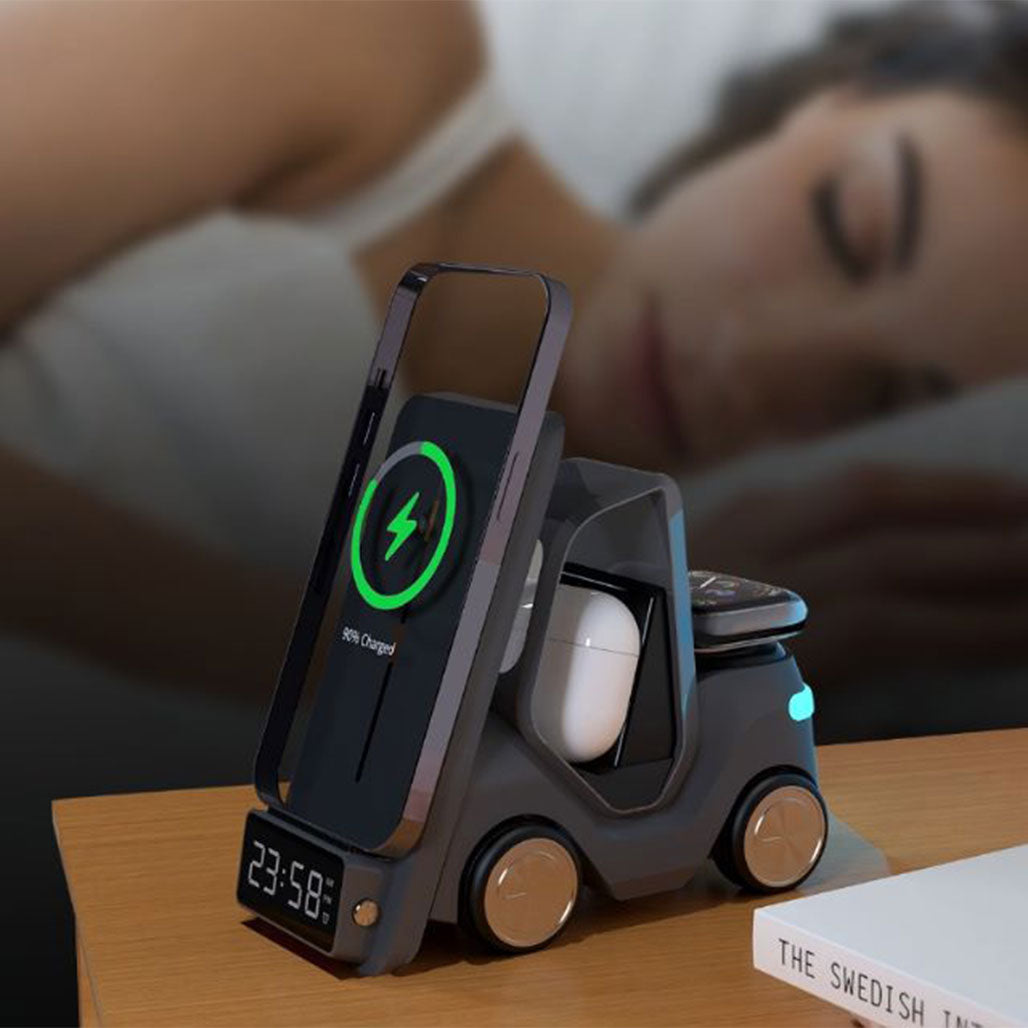 GREEN LION 5-in-1 Wireless Charging Station for iPhone, Samsung, AirPods & Smartwatches - Fast Qi-Certified Charger for Home, Office & Travel