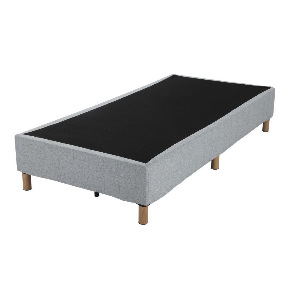 Alex Queen Metal Bed Frame - Sturdy Steel Platform Base with Light Grey Finish, Perfect for Modern Bedrooms, Guest Rooms & Dormitories