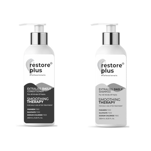 RestorePlus Professional Daily Shampoo & Conditioner Set - Botox Hair Treatment for Repair, Smoothing & Shine | Silky, Glossy Hair Therapy | Perfect for Damaged, Frizzy & Color-Treated Hair at Home Salon Care
