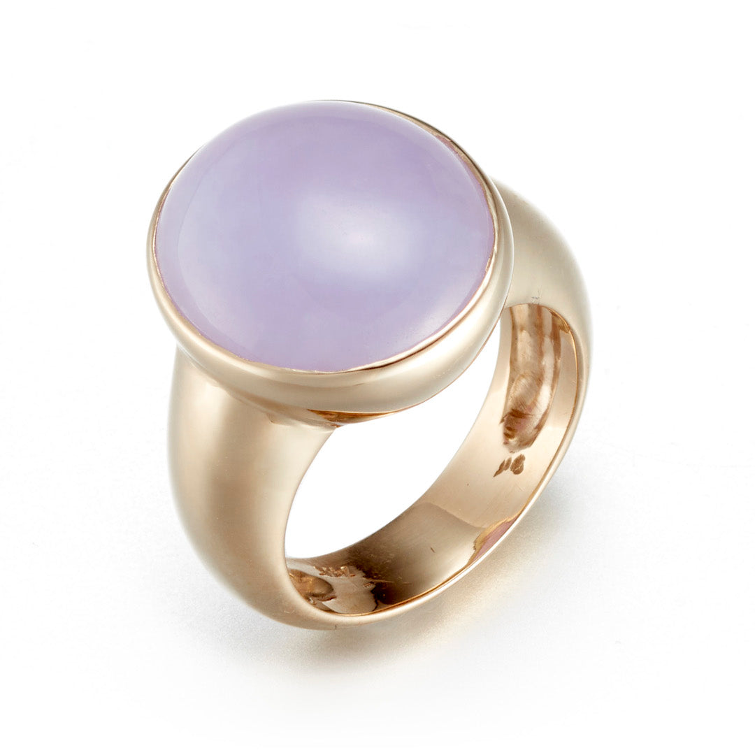 Lavender Jade Bezel Set Ring for Women - Elegant Sterling Silver Jewelry Gift for Her - Perfect for Weddings, Anniversaries & Special Occasions
