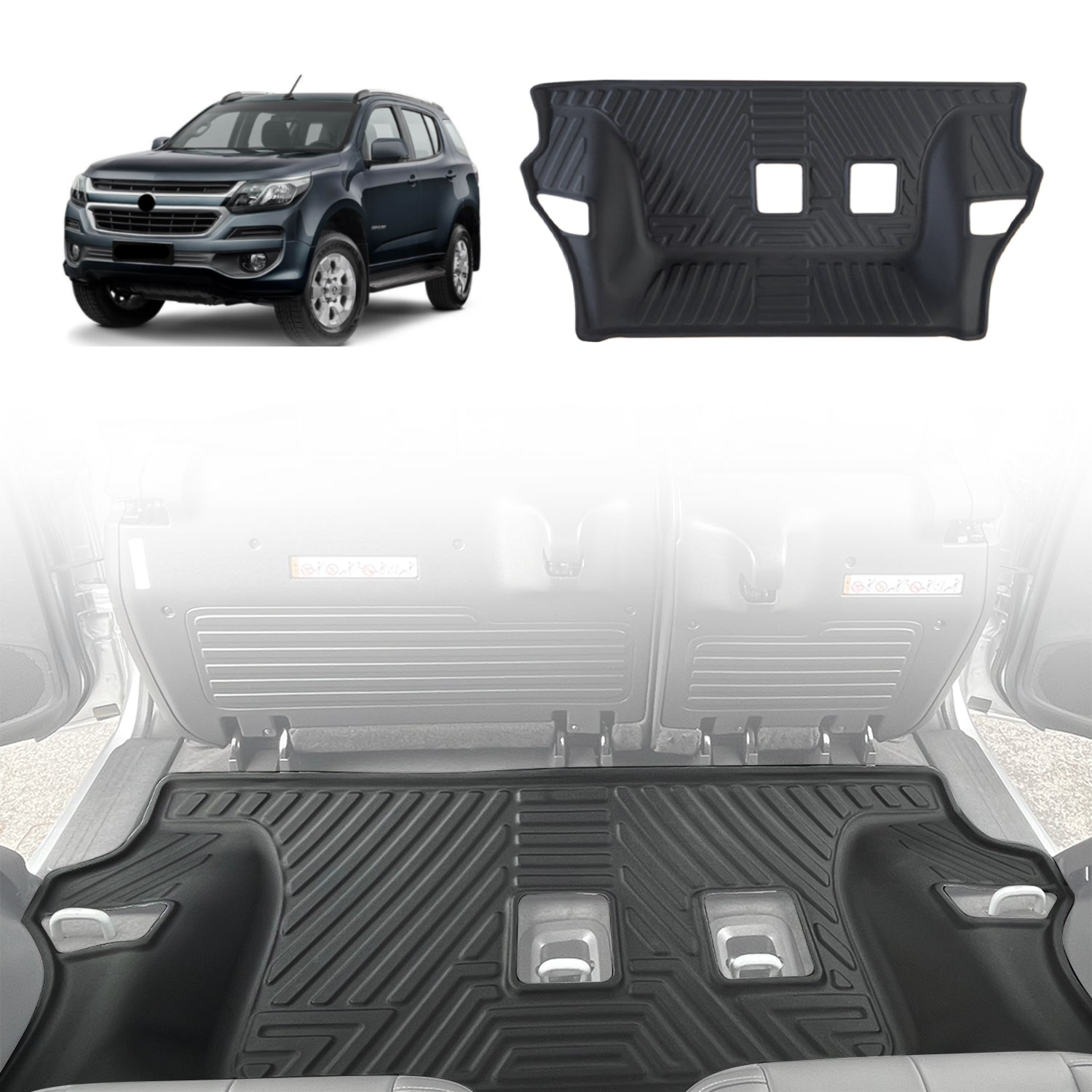 Premium All-Weather Third Row Floor Mats for Holden Trailblazer (2016-2020) - Heavy Duty Custom Fit Car Mats for SUV, Truck & Off-Road Protection - Waterproof & Easy to Clean for Family Road Trips & Outdoor Adventures