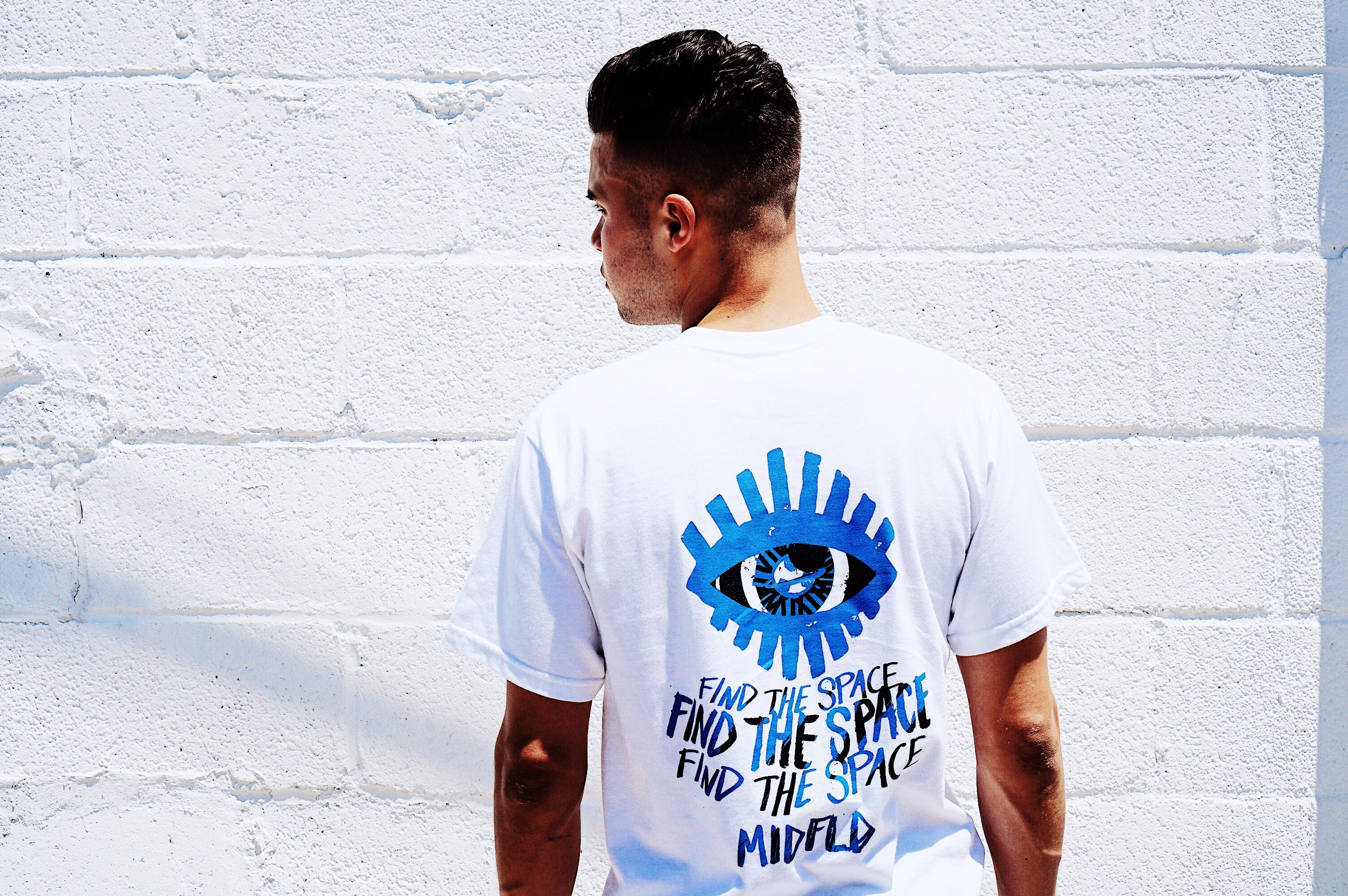 MIDFLD x Geoff Gouveia VISION White Short Sleeve T-Shirt for Men - Graphic Tee with Artistic Design - Perfect for Casual Wear, Street Style & Summer Outfits