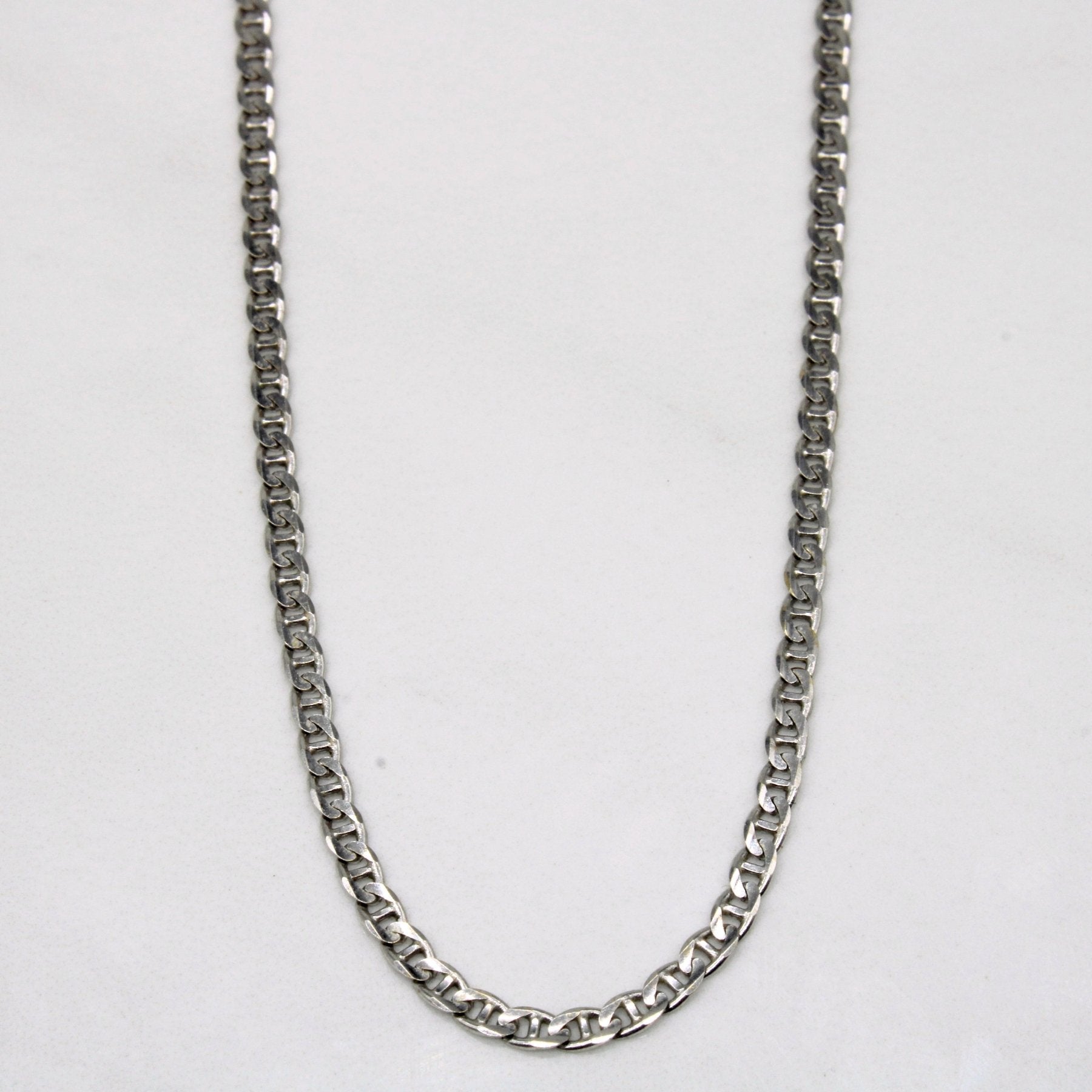 10k White Gold Anchor Link Chain Necklace - 16 Inch Durable & Elegant Jewelry for Women - Perfect for Daily Wear, Parties & Gifts