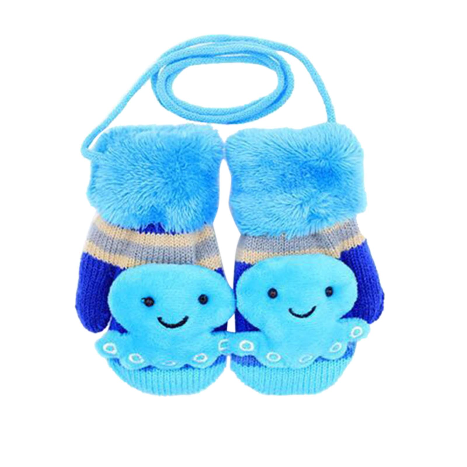 Warm Winter Knitted Gloves & Mittens for Baby, Kids, Boys & Girls - Soft Snow Ski Gloves for Infants & Toddlers - Perfect for Snow Play, Skiing & Outdoor Winter Activities