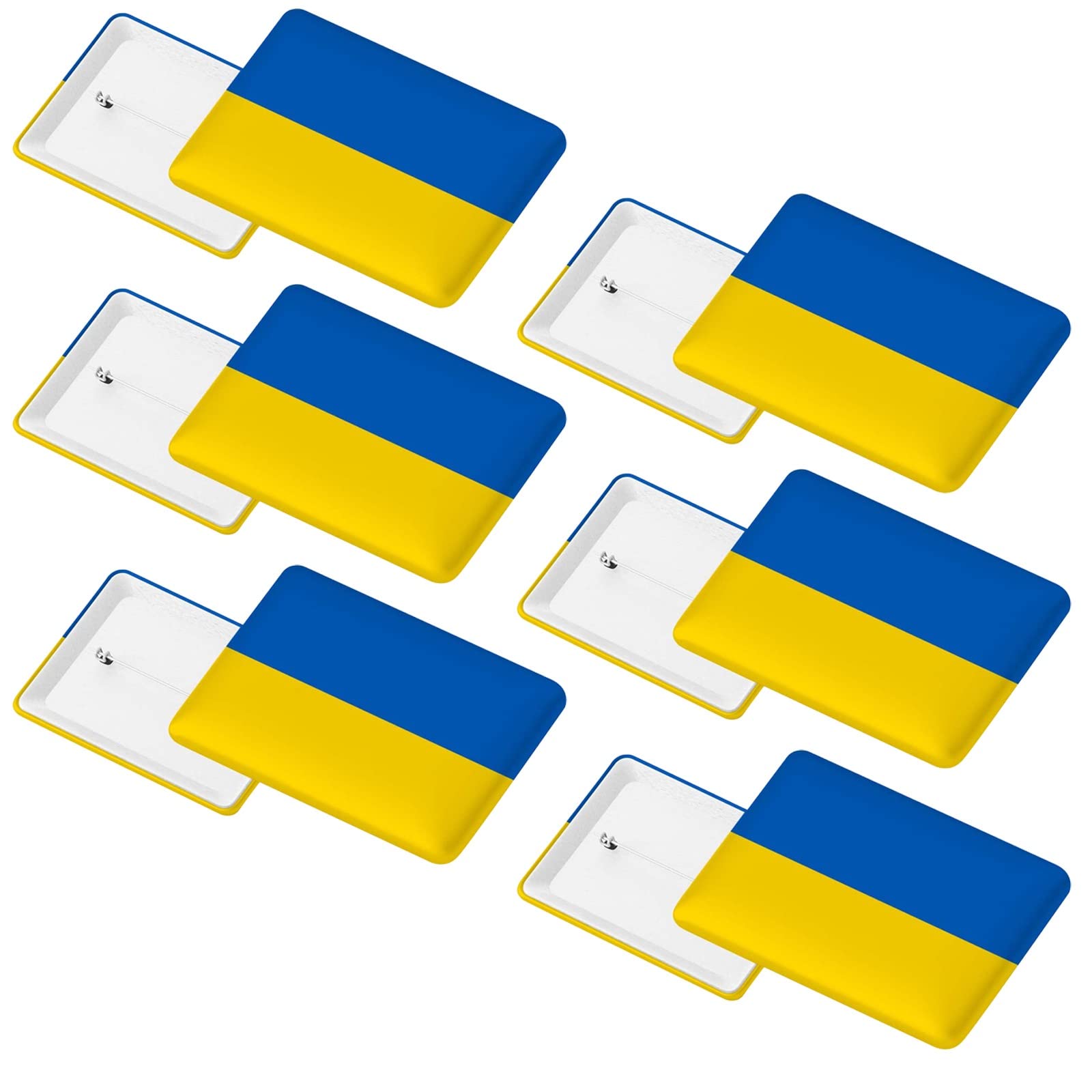 6 Pack Ukraine Flag Button Pin - 2.36