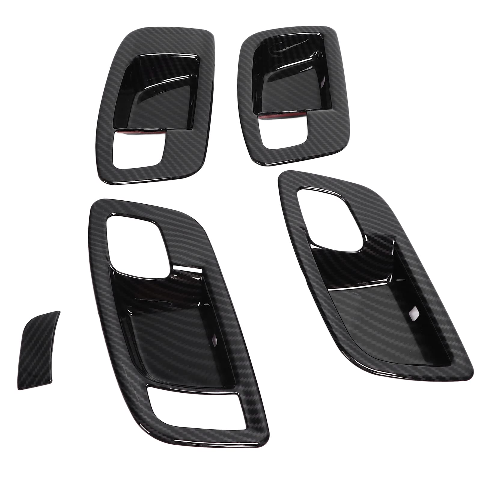 4 Pcs Carbon Fiber Style Interior Door Handle Bowl Covers - Replacement Trim for Dodge Charger 300 2015-2021 Models | Upgrade Your Car Interior Accessories for a Sleek Look | Perfect for Daily Driving & Car Shows